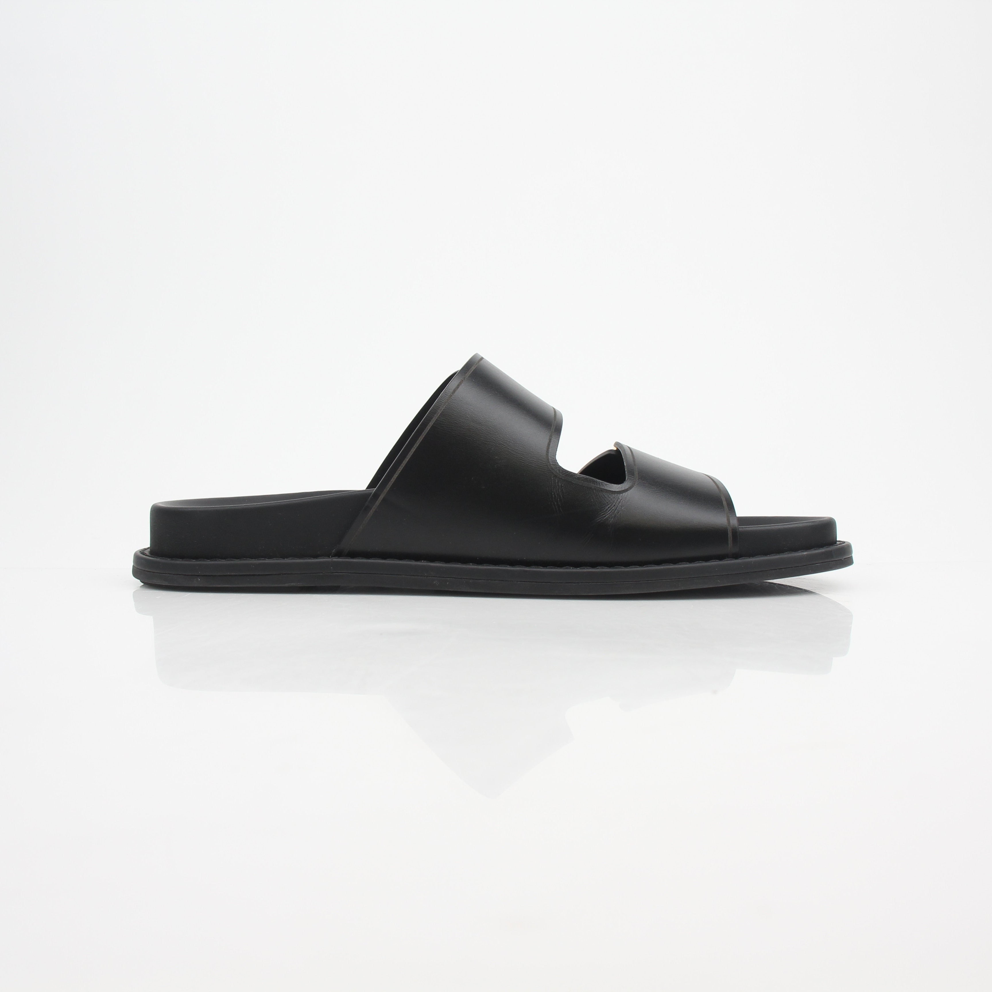 Fendi Women’s Vitello Fendi Feel Buckled Slide Sandals