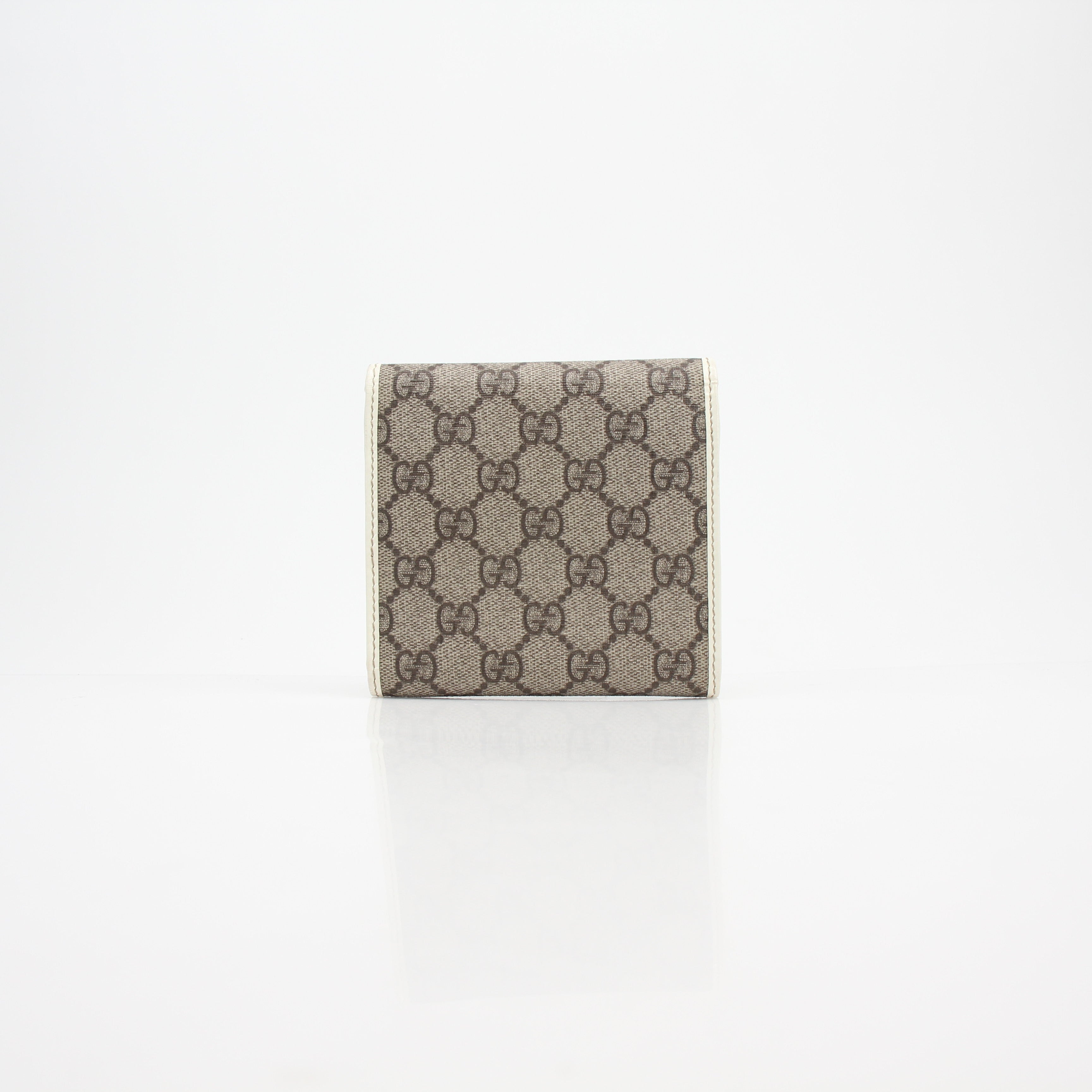 Gucci GG Supreme Canvas & Patent Leather Trifold Compact Wallet
