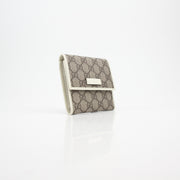 Gucci GG Supreme Canvas & Patent Leather Trifold Compact Wallet