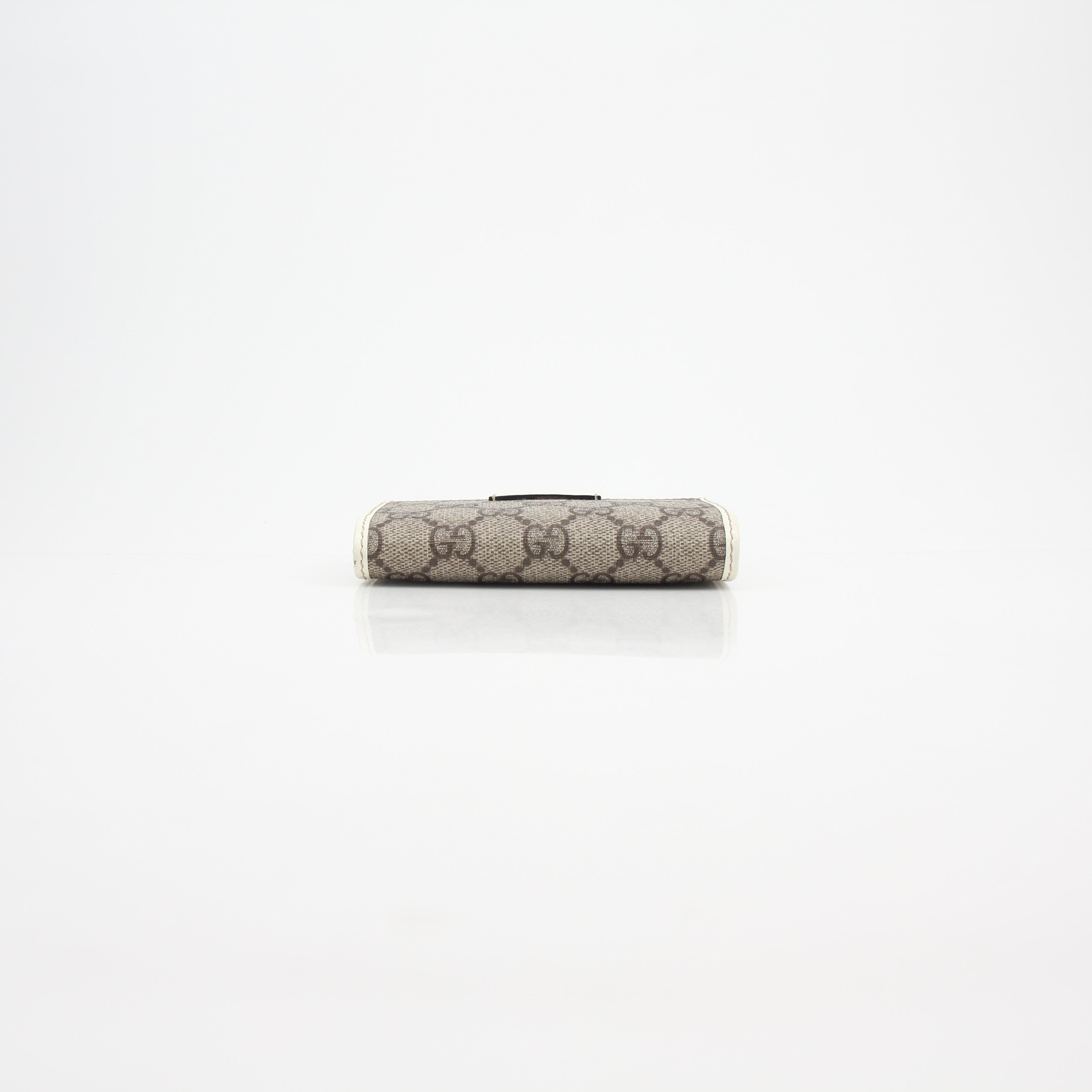 Gucci GG Supreme Canvas & Patent Leather Trifold Compact Wallet