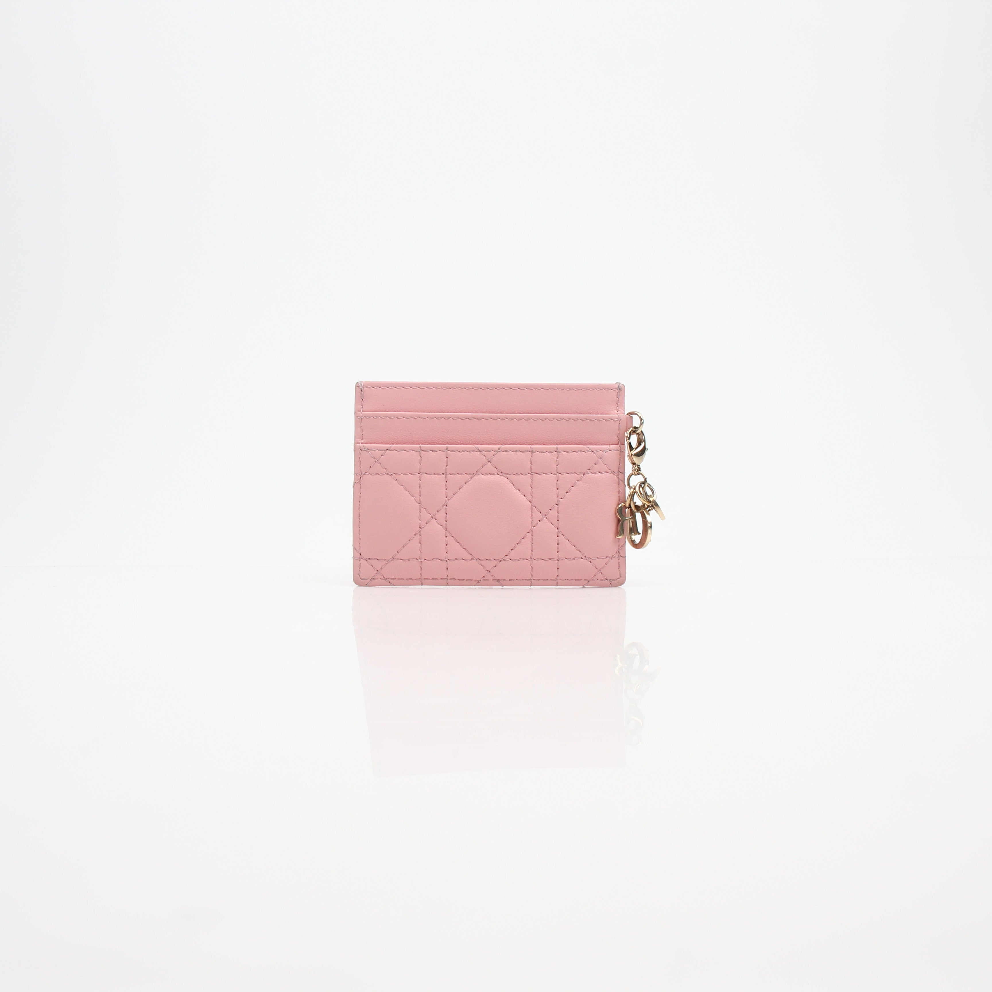 Christian Dior Lady Dior Cannage Leather Card Holder