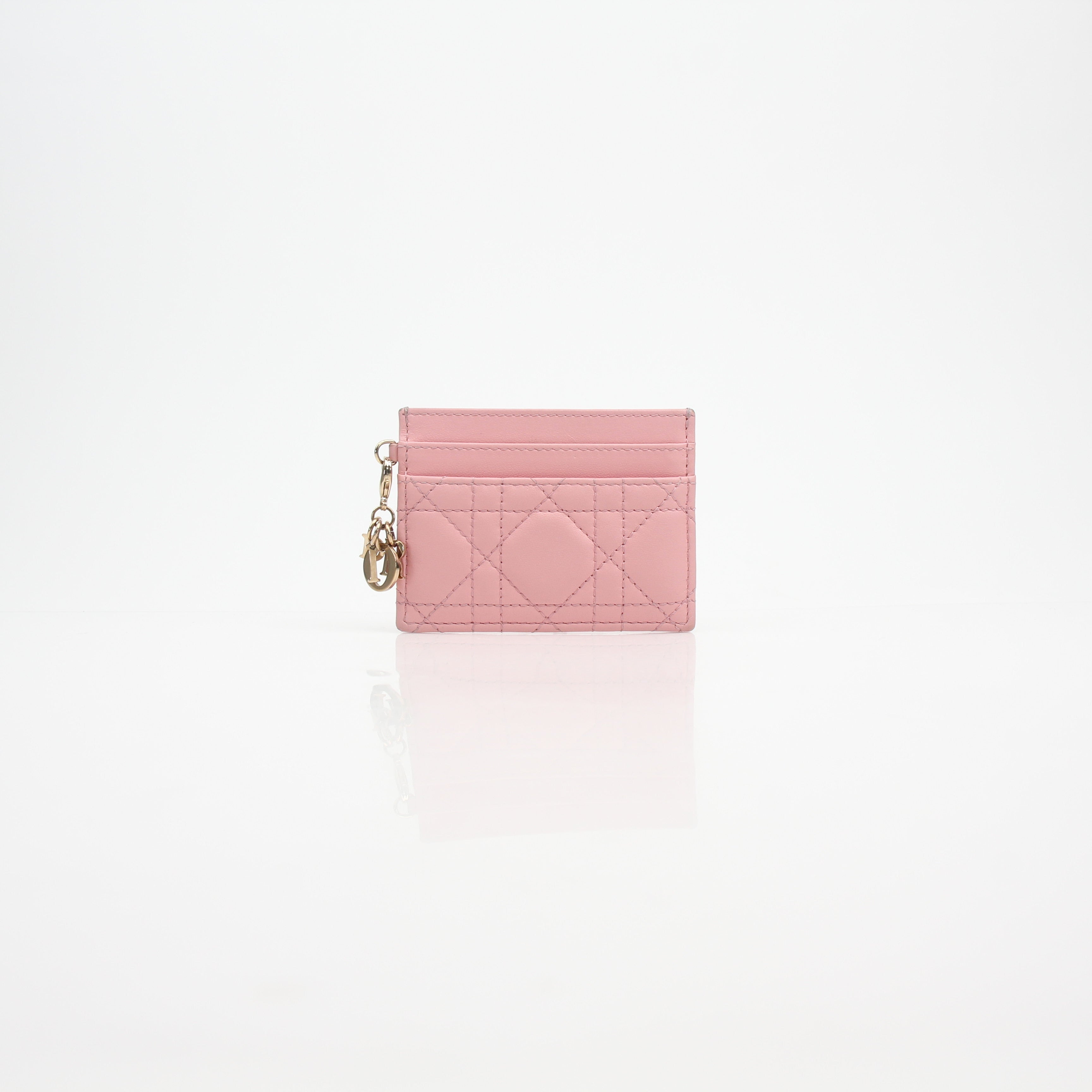 Christian Dior Lady Dior Cannage Leather Card Holder