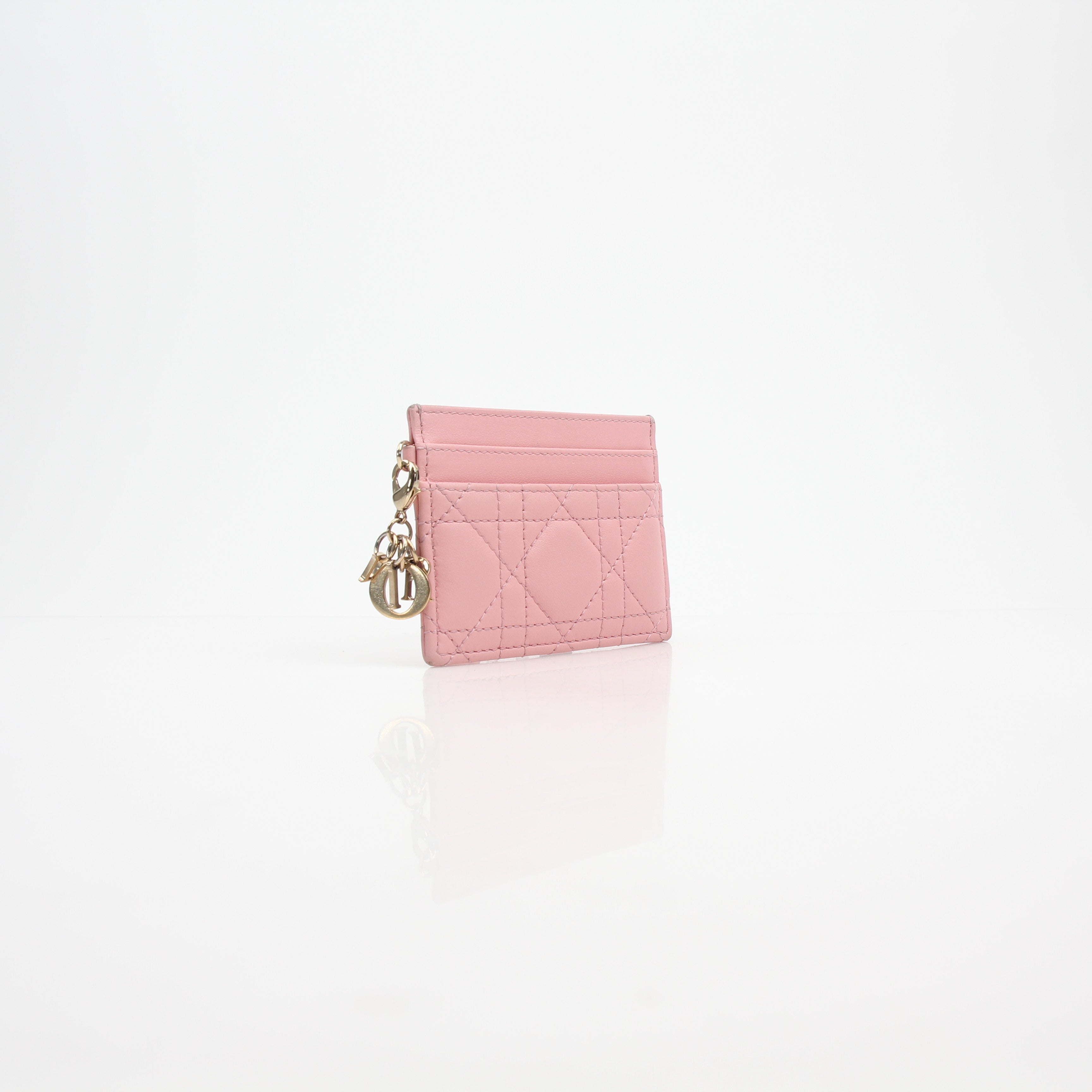 Christian Dior Lady Dior Cannage Leather Card Holder