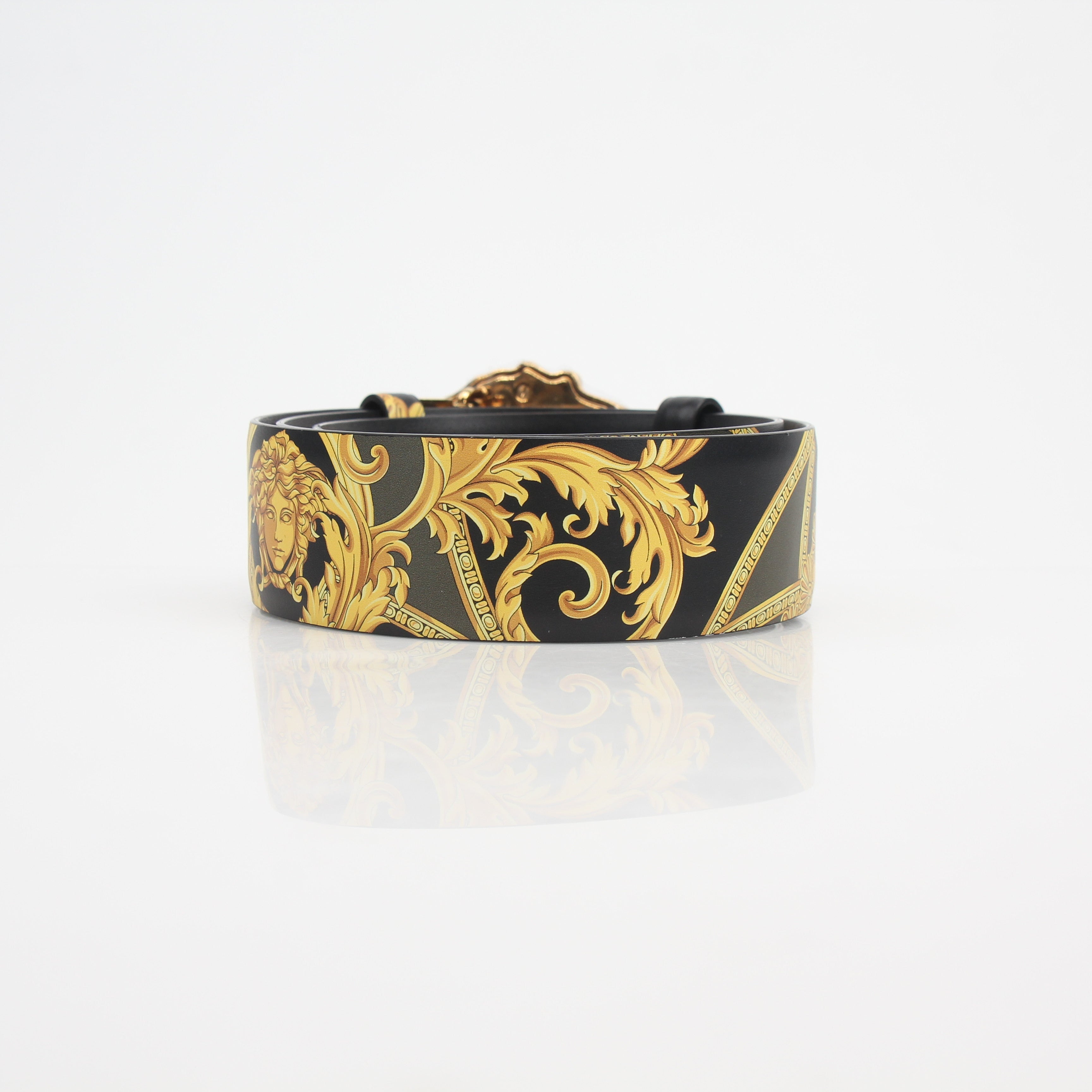 Versace La Medusa Reversible Printed Leather Belt