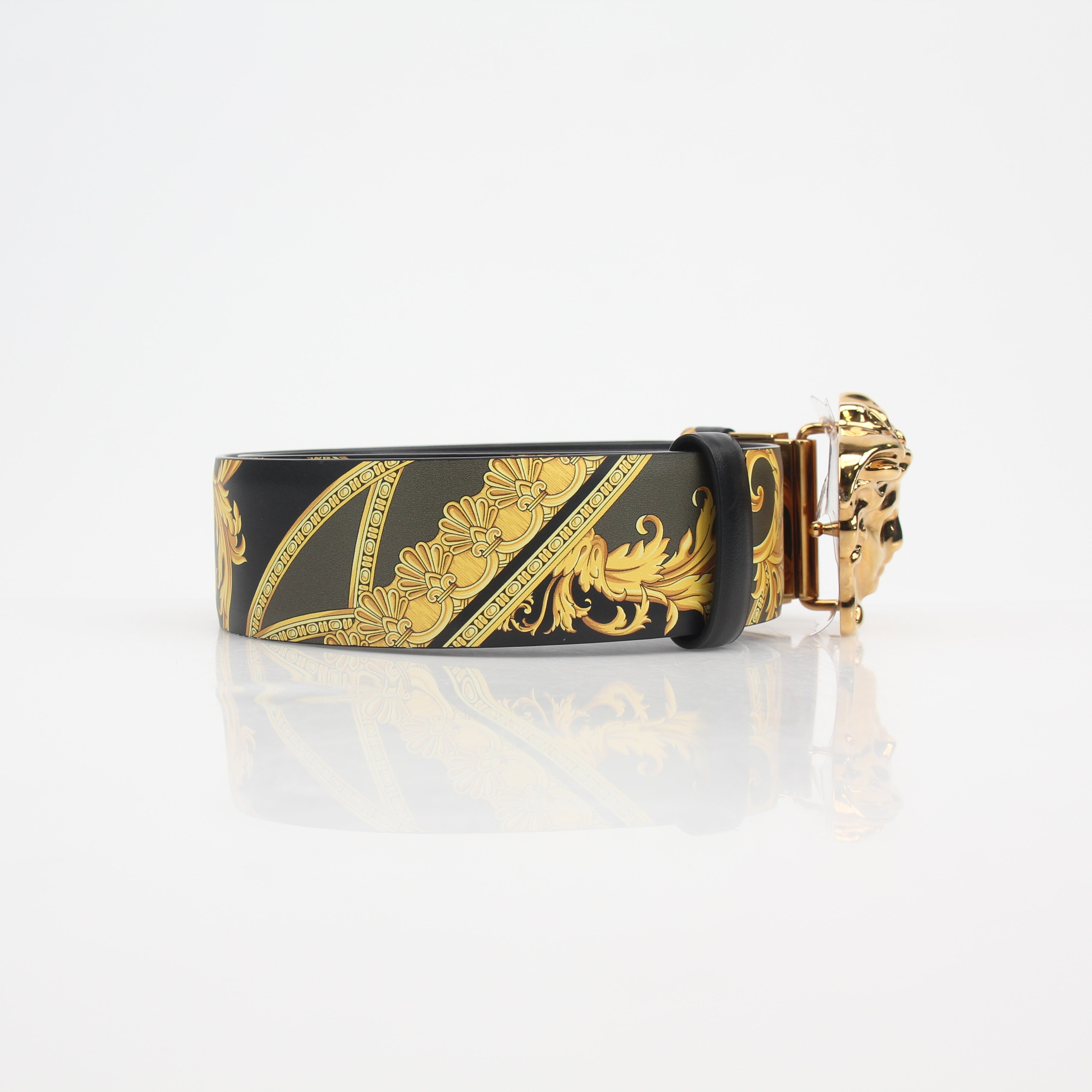 Versace La Medusa Reversible Printed Leather Belt