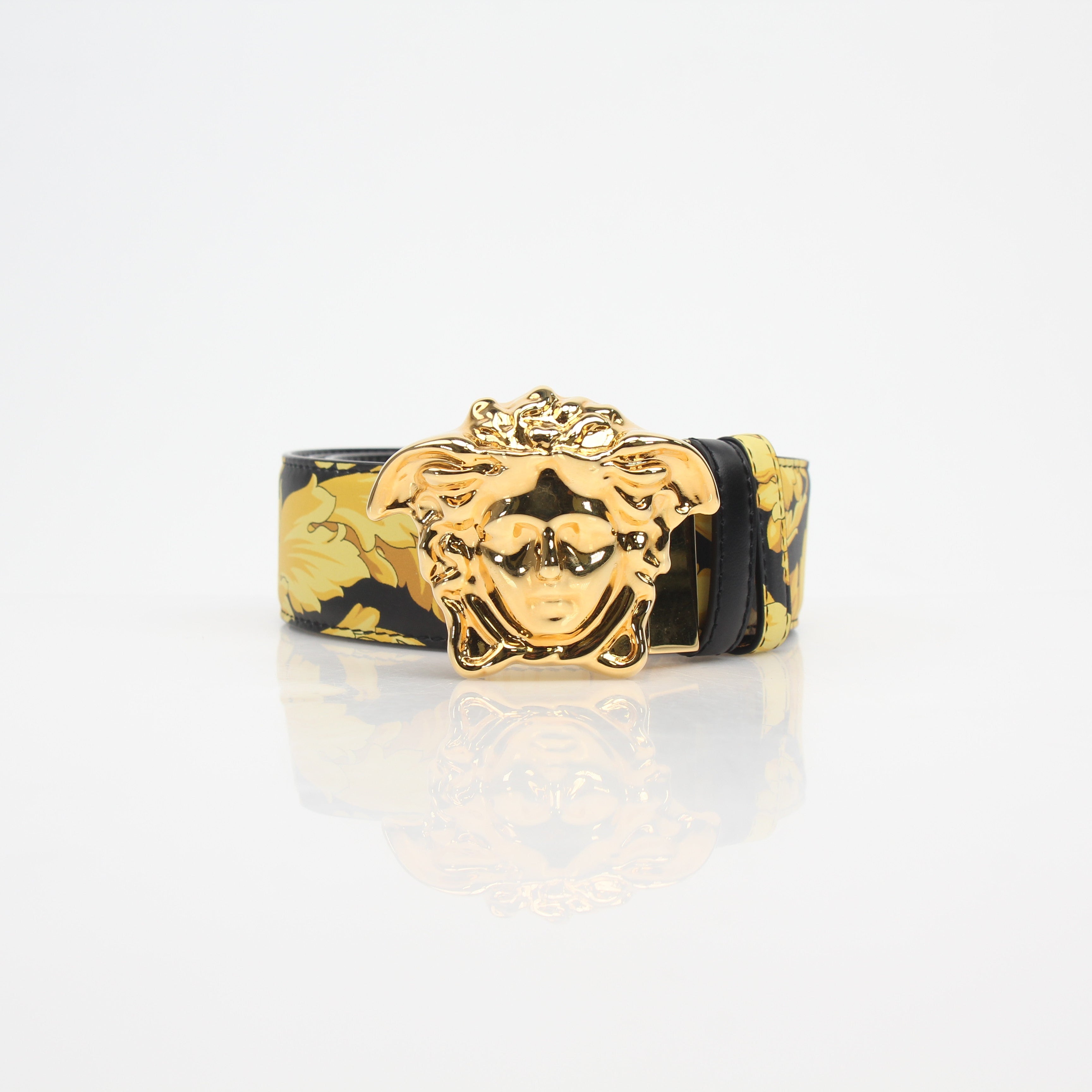 Versace Men's La Medusa Reversible Printed Leather Belt