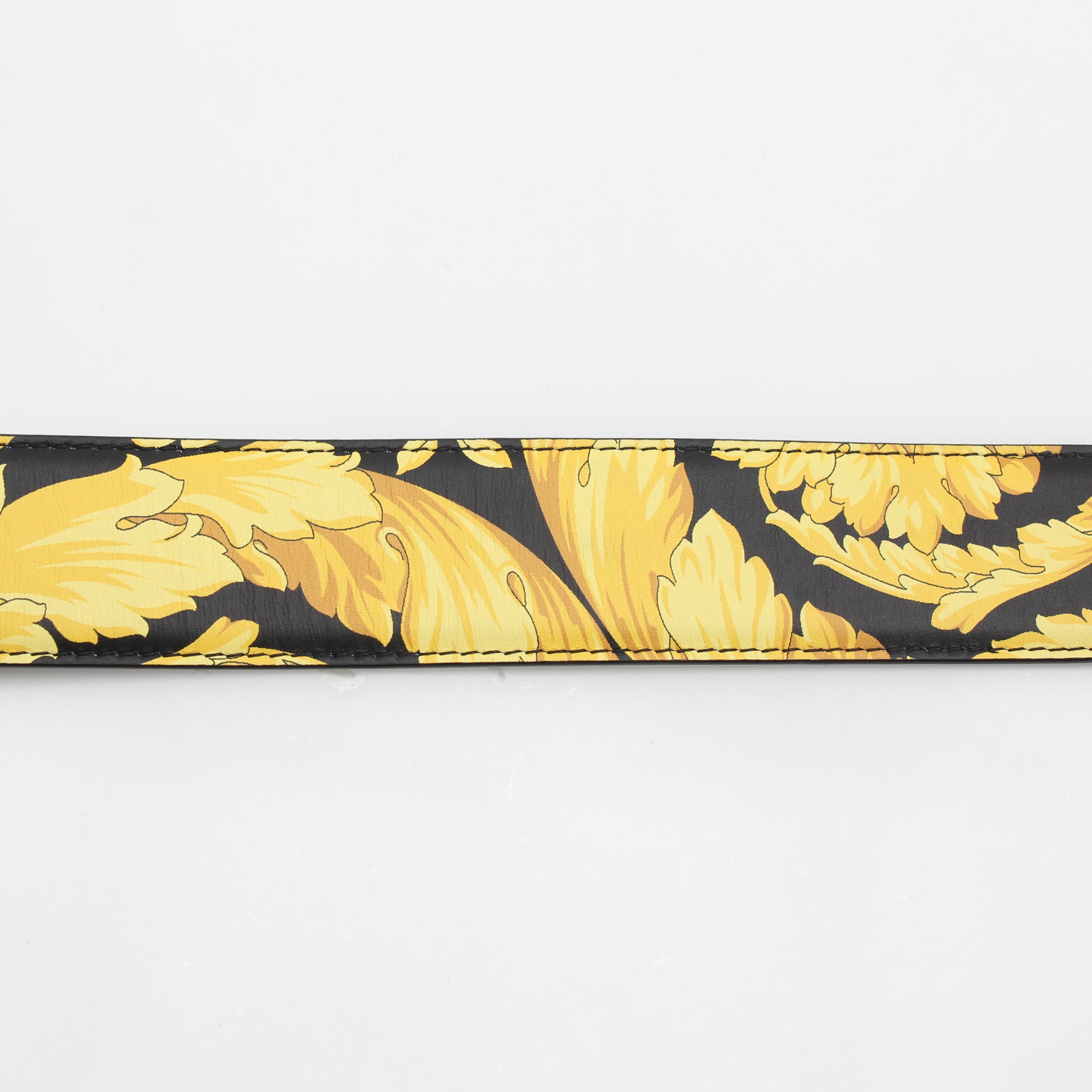 Versace Men's La Medusa Reversible Printed Leather Belt