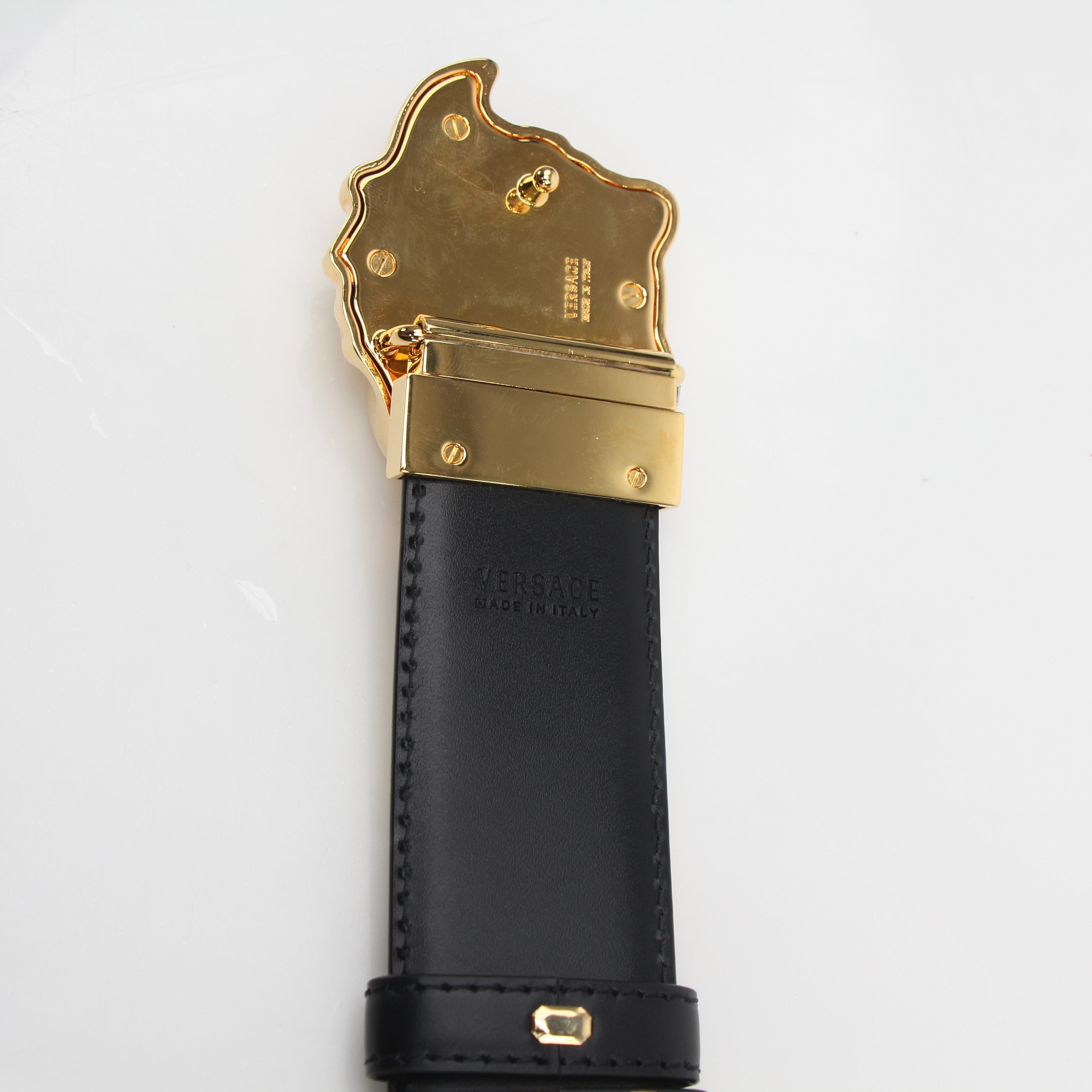 Versace Men's La Medusa Reversible Printed Leather Belt