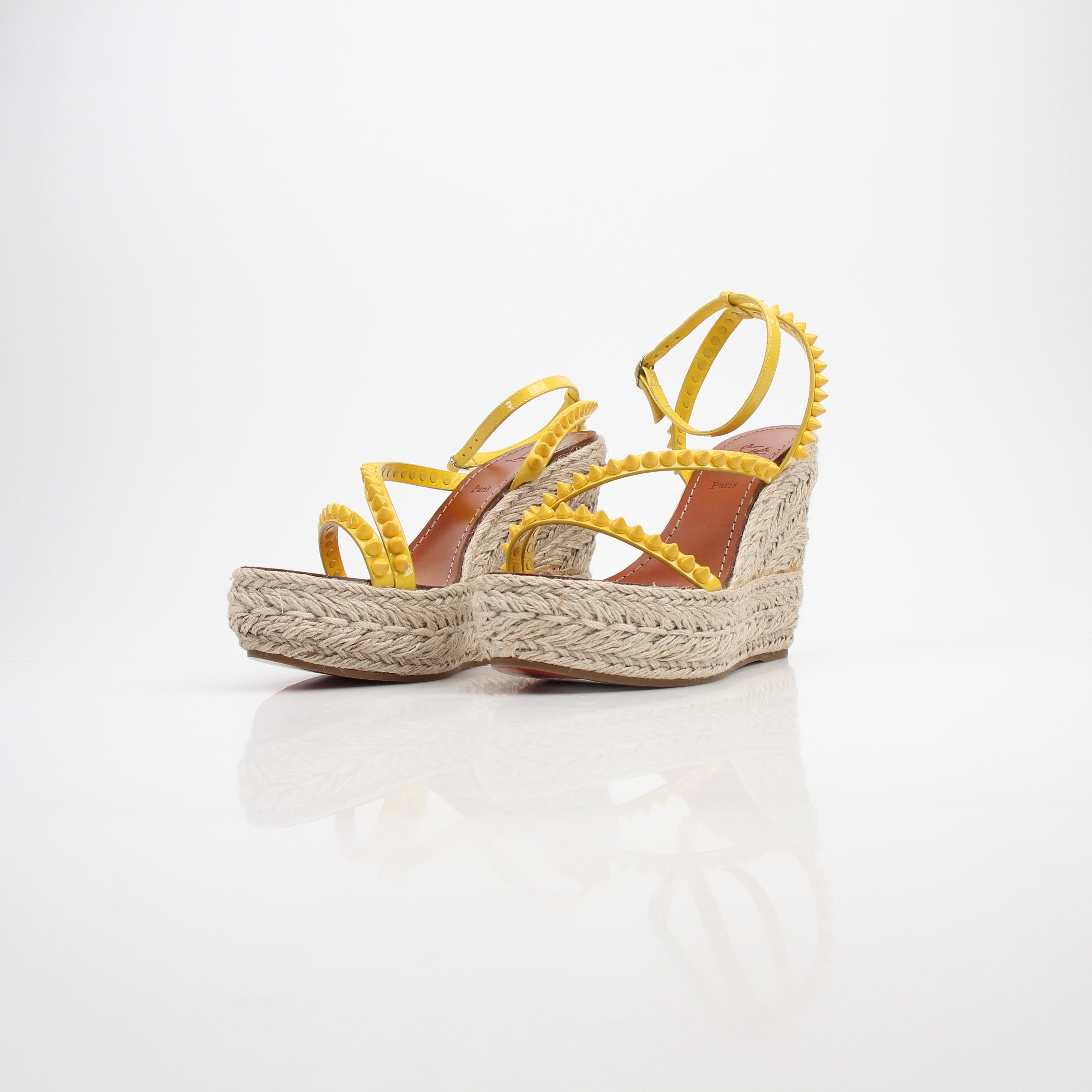 Christian Louboutin Mafaldina Spike Wedge Espadrille Sandals