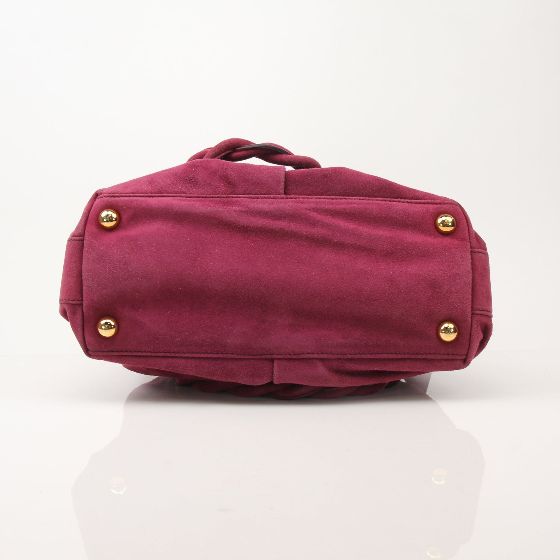 Gold & Beyond Valentino purple couture dome handbag with gold accents and structured design.