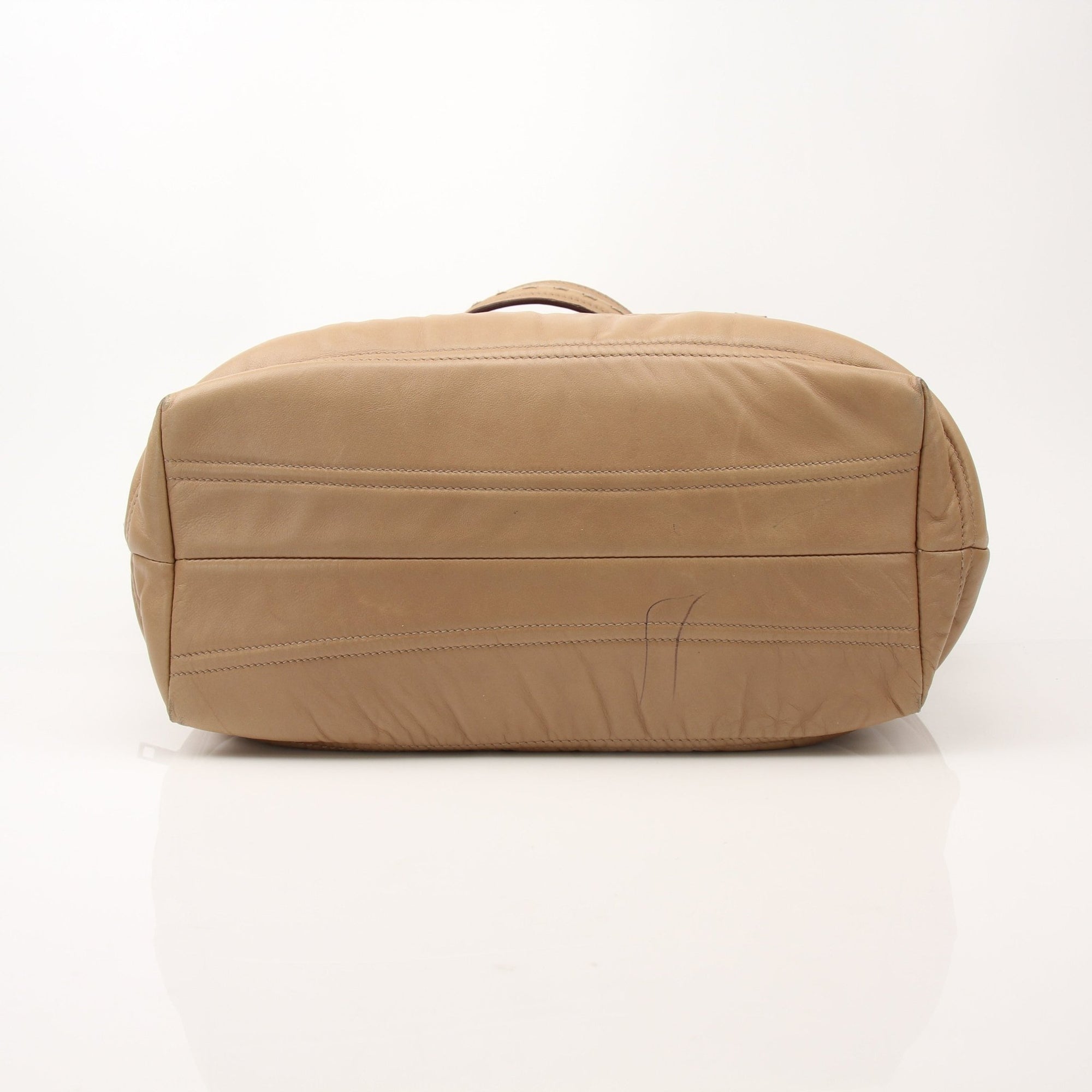 Gold & Beyond beige Dolce & Gabbana Miss Very Sexy vintage shoulder handbag with gold hardware and classic design.