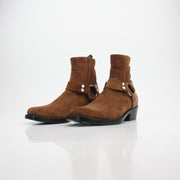Balenciaga Women's Brown Suede Harness Ankle Boots