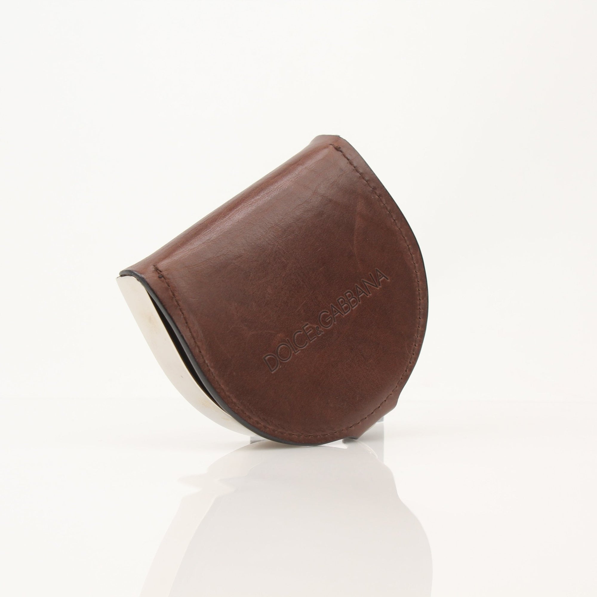 Gold & Beyond Dolce & Gabbana leather coin pouch wallet with gold-tone accents, compact and stylish accessory for everyday use.