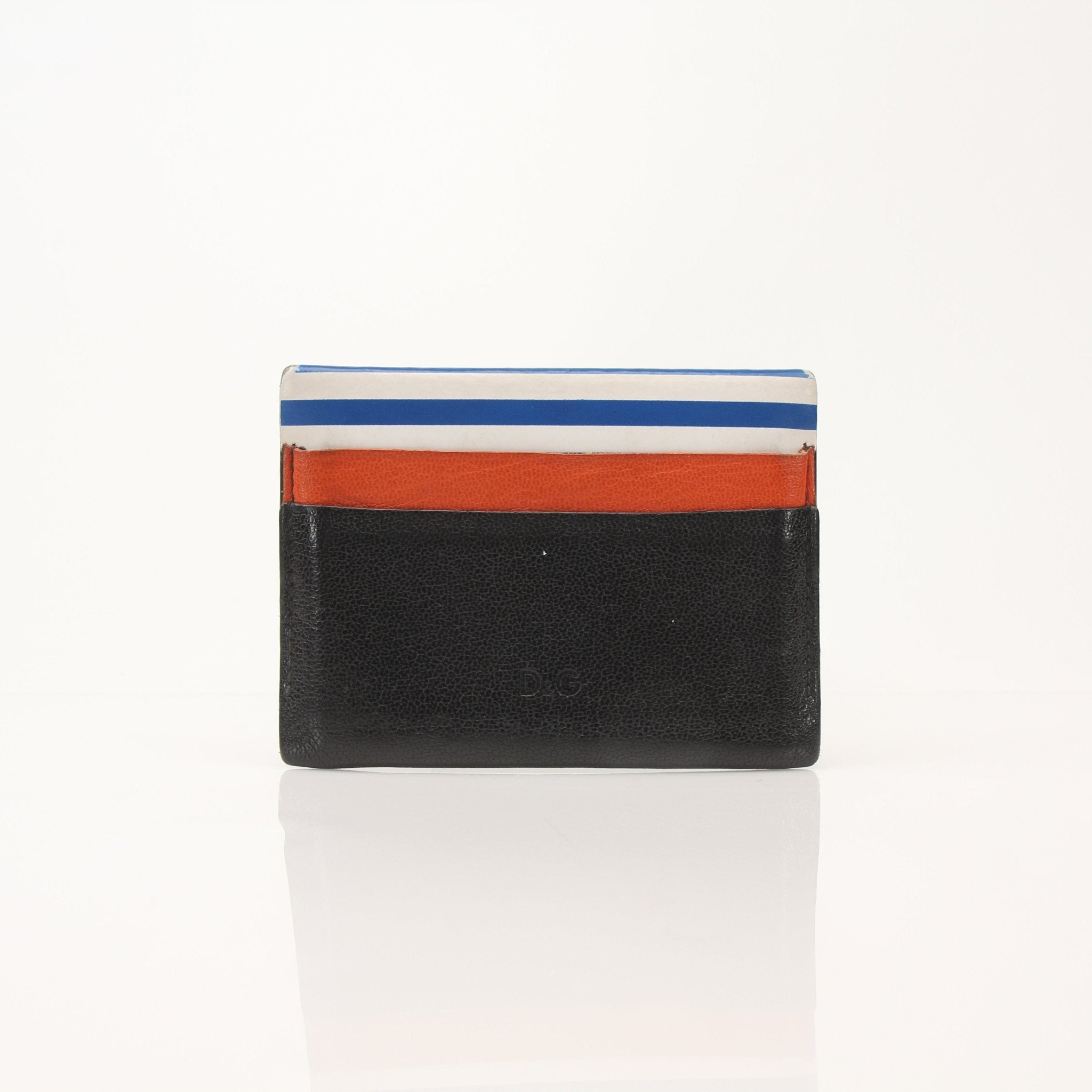 Dolce & Gabbana multicolor cardholder with multiple card slots, featuring vibrant patterns and gold accents.
