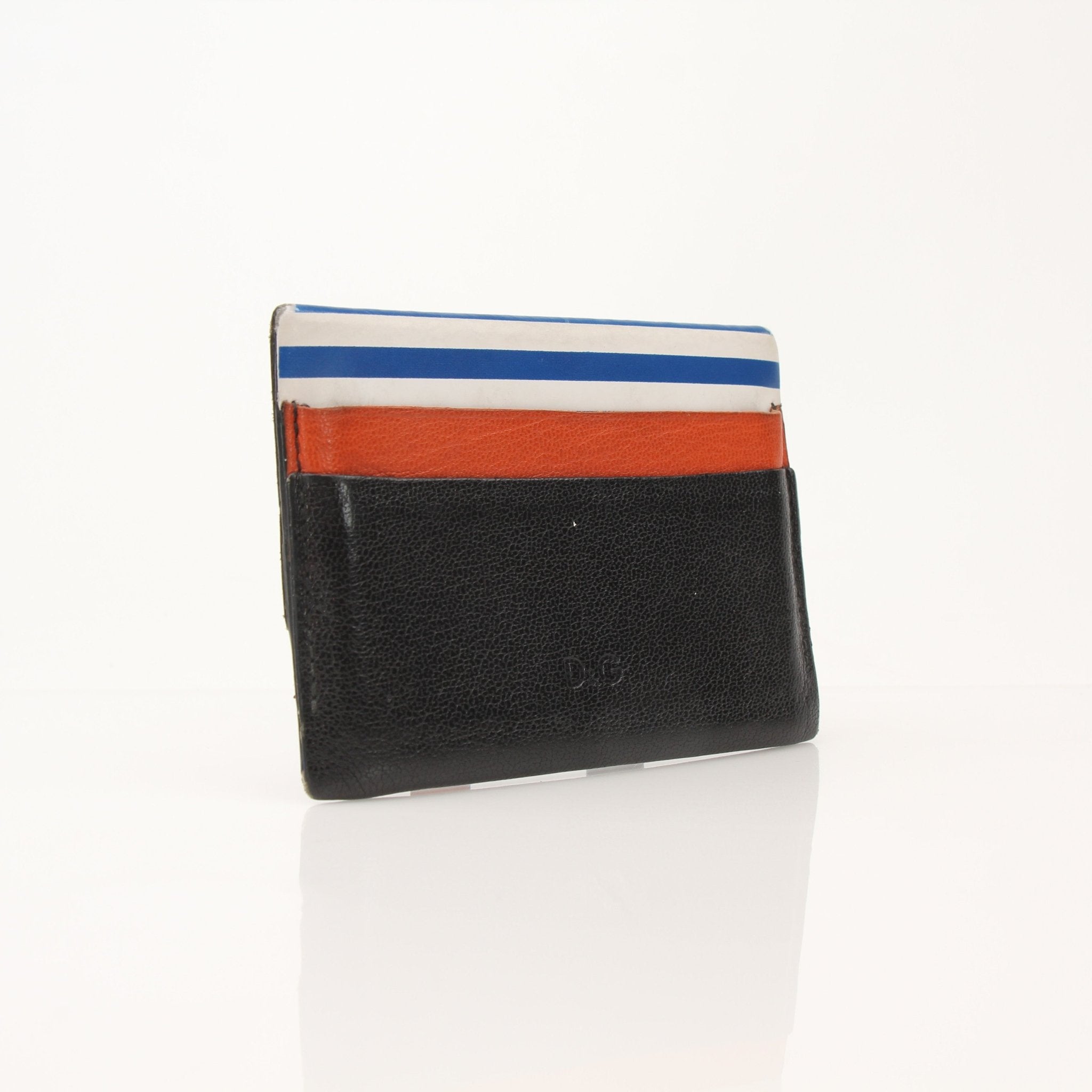 Dolce & Gabbana multicolor leather cardholder with multiple card slots, featuring vibrant design and compact style.