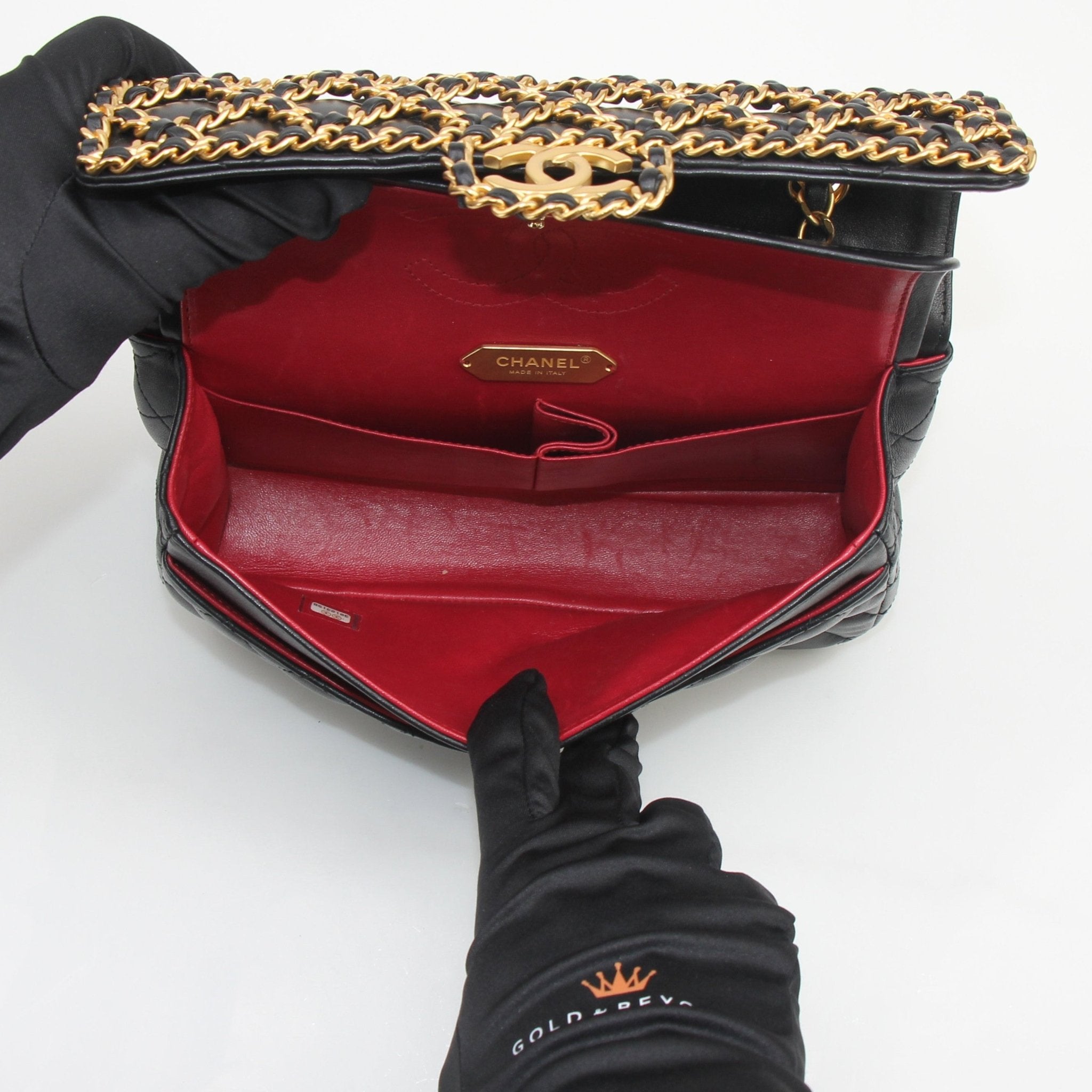 Chanel Timeless Classic Chained Black Lambskin Double Flap Bag