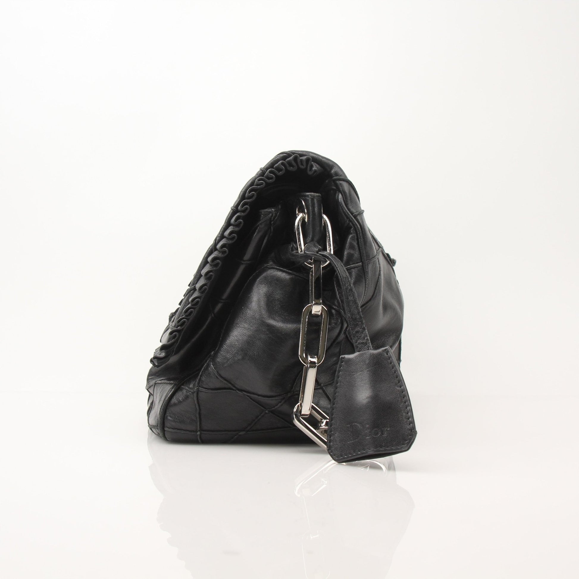 Christian Dior New Lock Ruffle Bag handbag with ruffled details in a stylish design, captured in a Gold & Beyond product image.