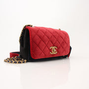 Gold & Beyond Chanel Private Affair Camellia Mini Square Flap Bag handbag with gold hardware and floral design.