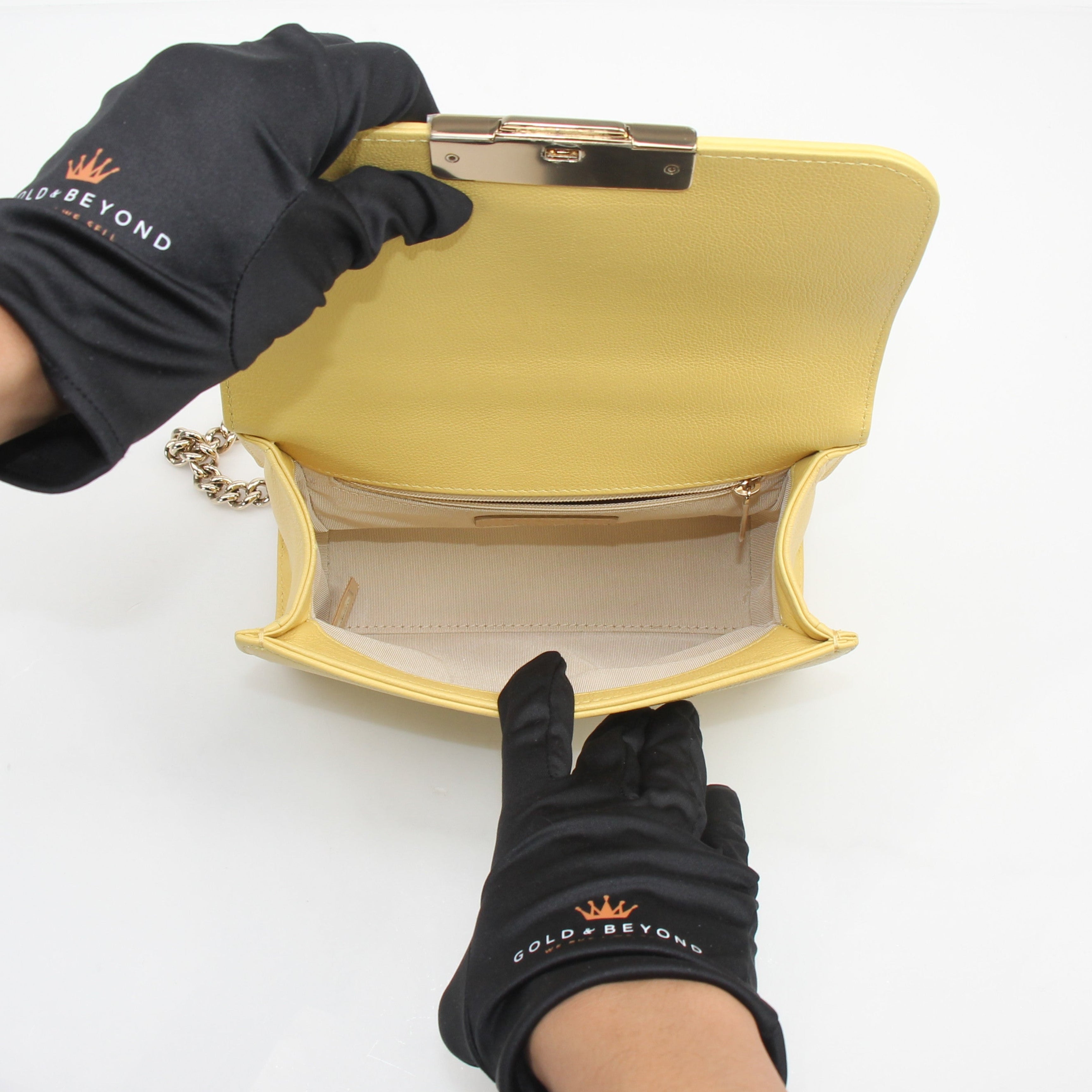 Chanel Yellow Quilted Calfskin Top Handle Flap Shoulder Bag