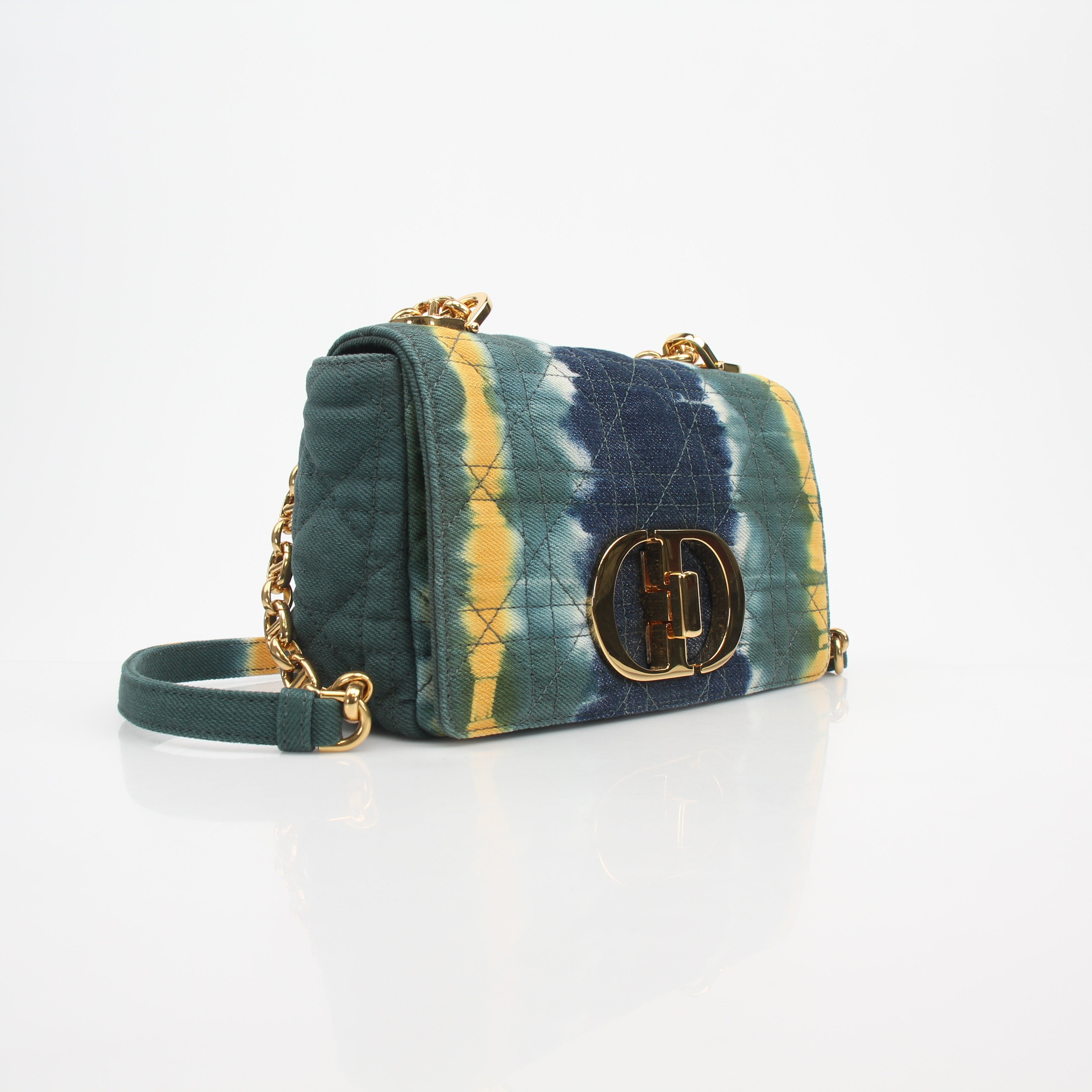 Christian Dior Caro Small Tie-Dye Denim Shoulder Bag