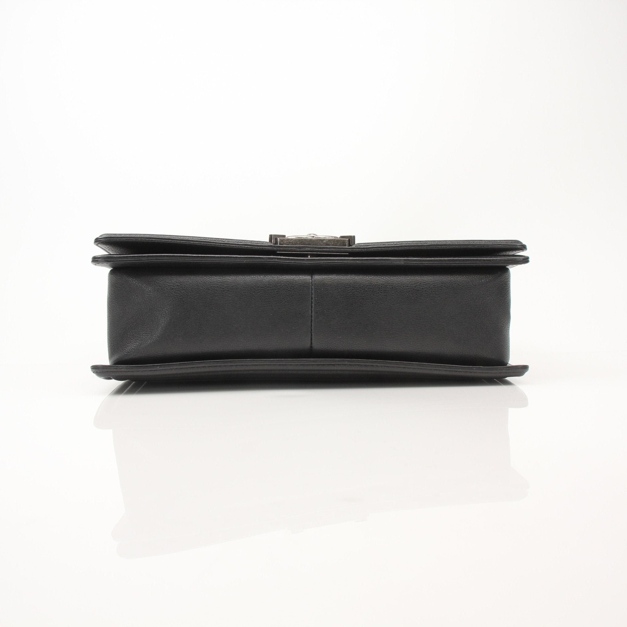 Gold & Beyond Chanel Boy Quilted Flap Bag handbag with gold-tone hardware and quilted leather design.