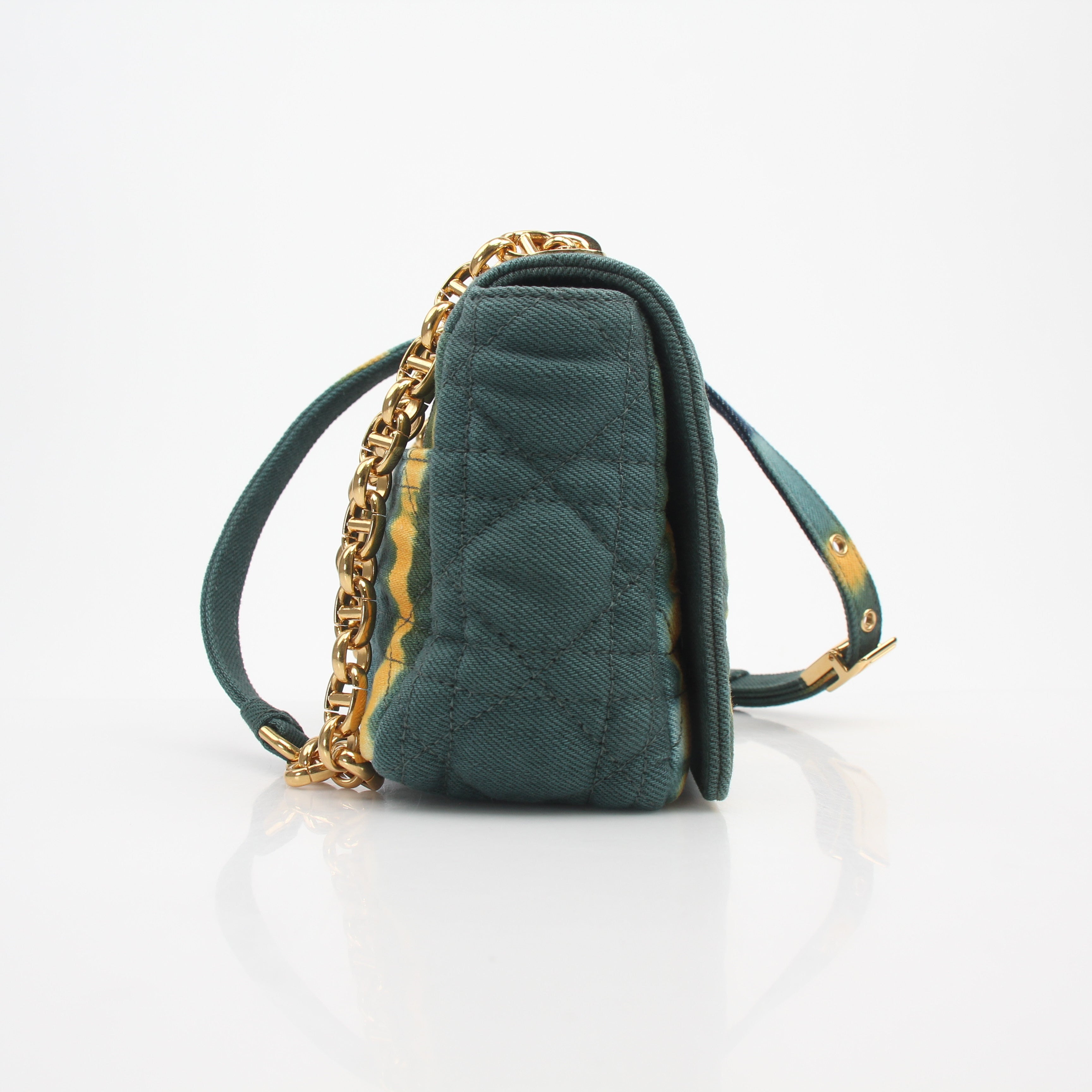 Christian Dior Caro Small Tie-Dye Denim Shoulder Bag