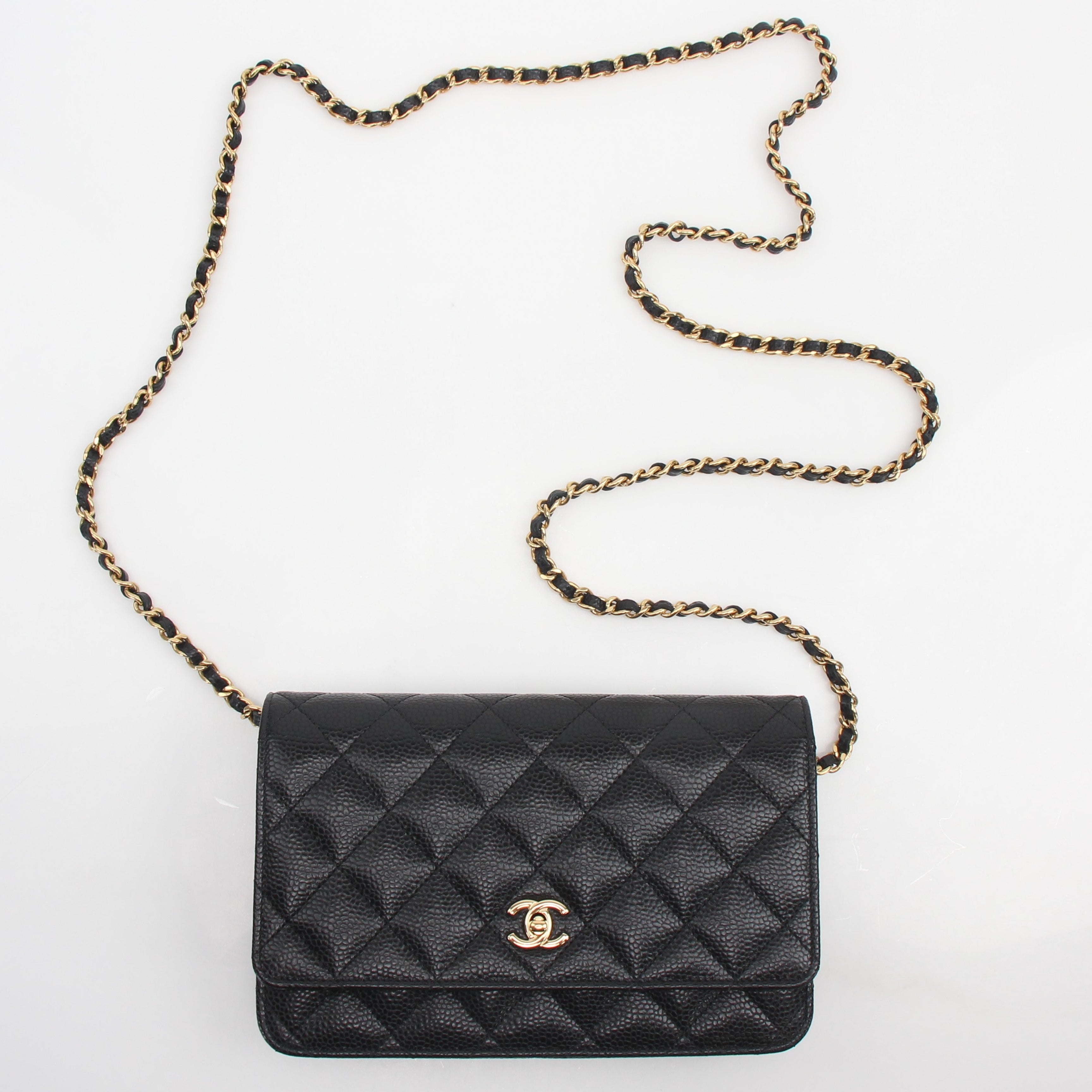 Chanel Caviar Quilted Wallet on Chain Crossbody Bag