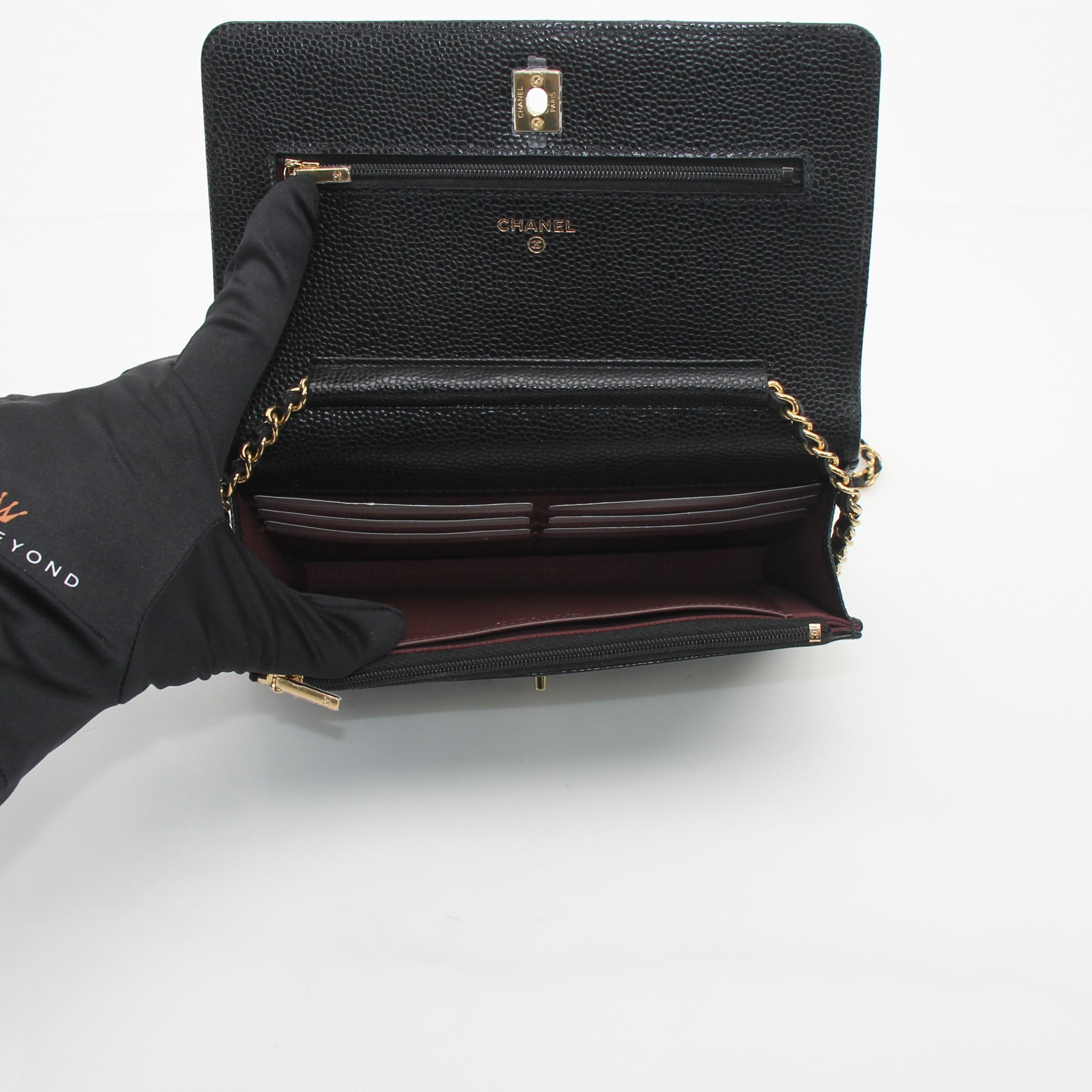 Chanel Caviar Quilted Wallet on Chain Crossbody Bag
