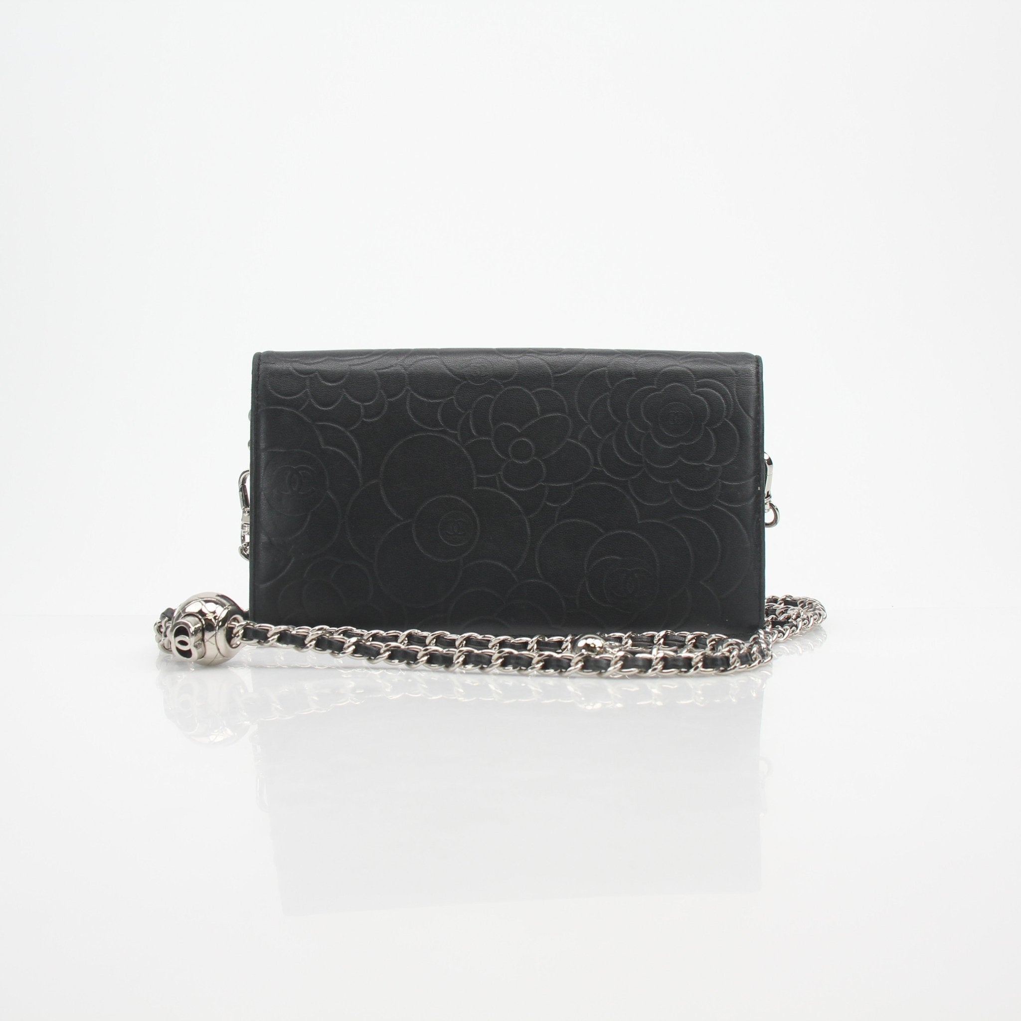 Chanel Camellia Embossed Wallet on Chain Bag