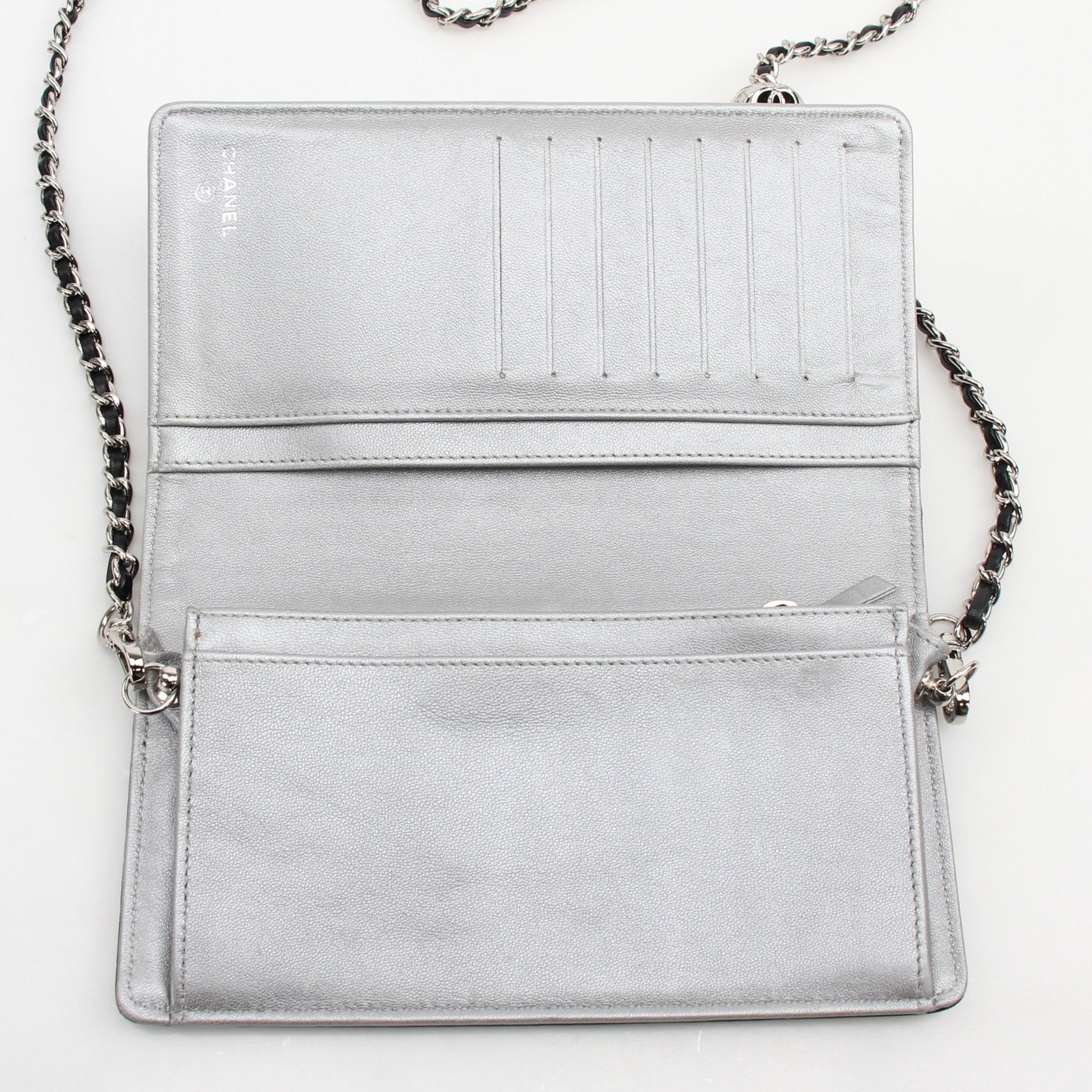 Chanel Camellia Embossed Wallet on Chain Bag