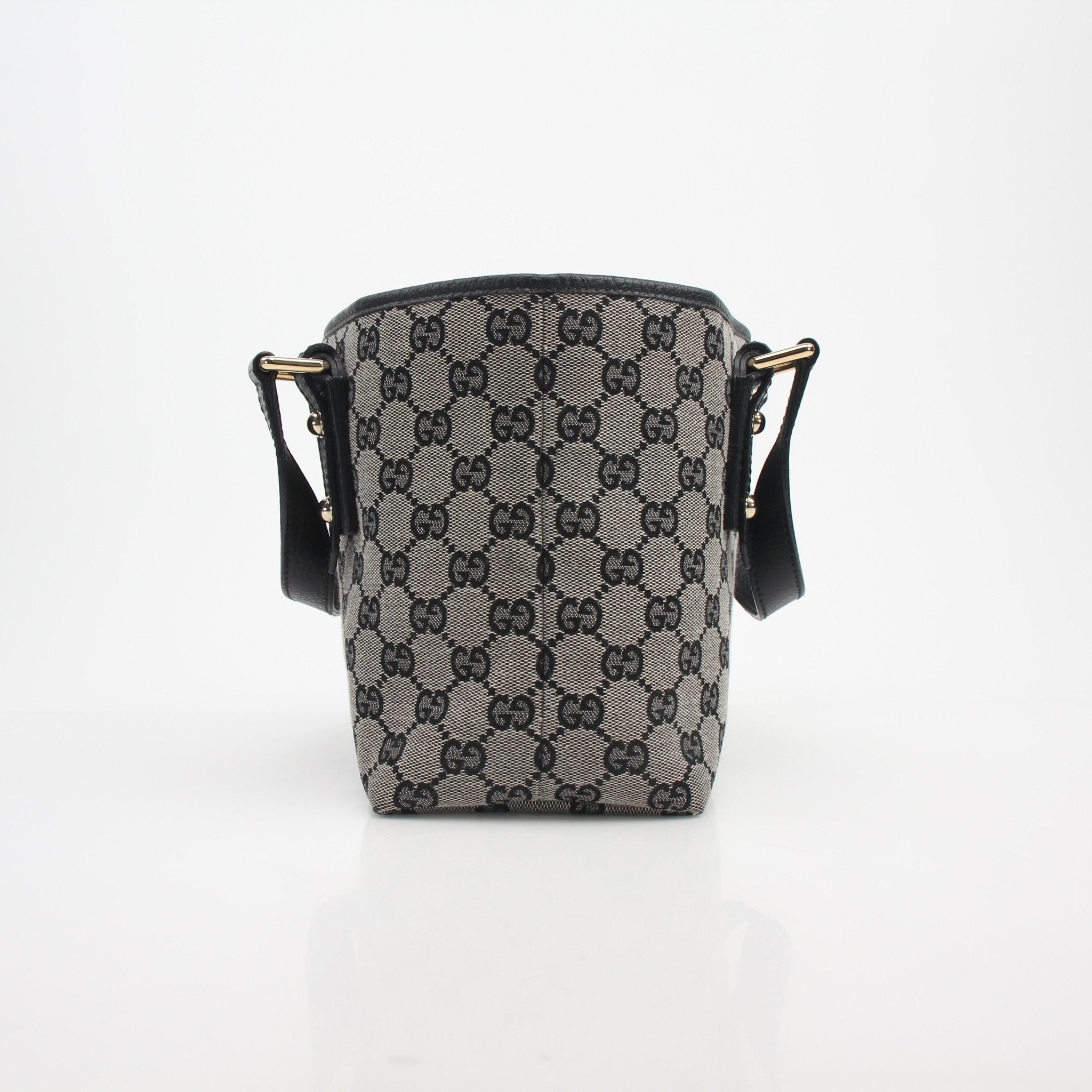 Gold & Beyond Gucci GG Canvas mini tote handbag with top handles and spacious interior, stylish and compact for everyday use.