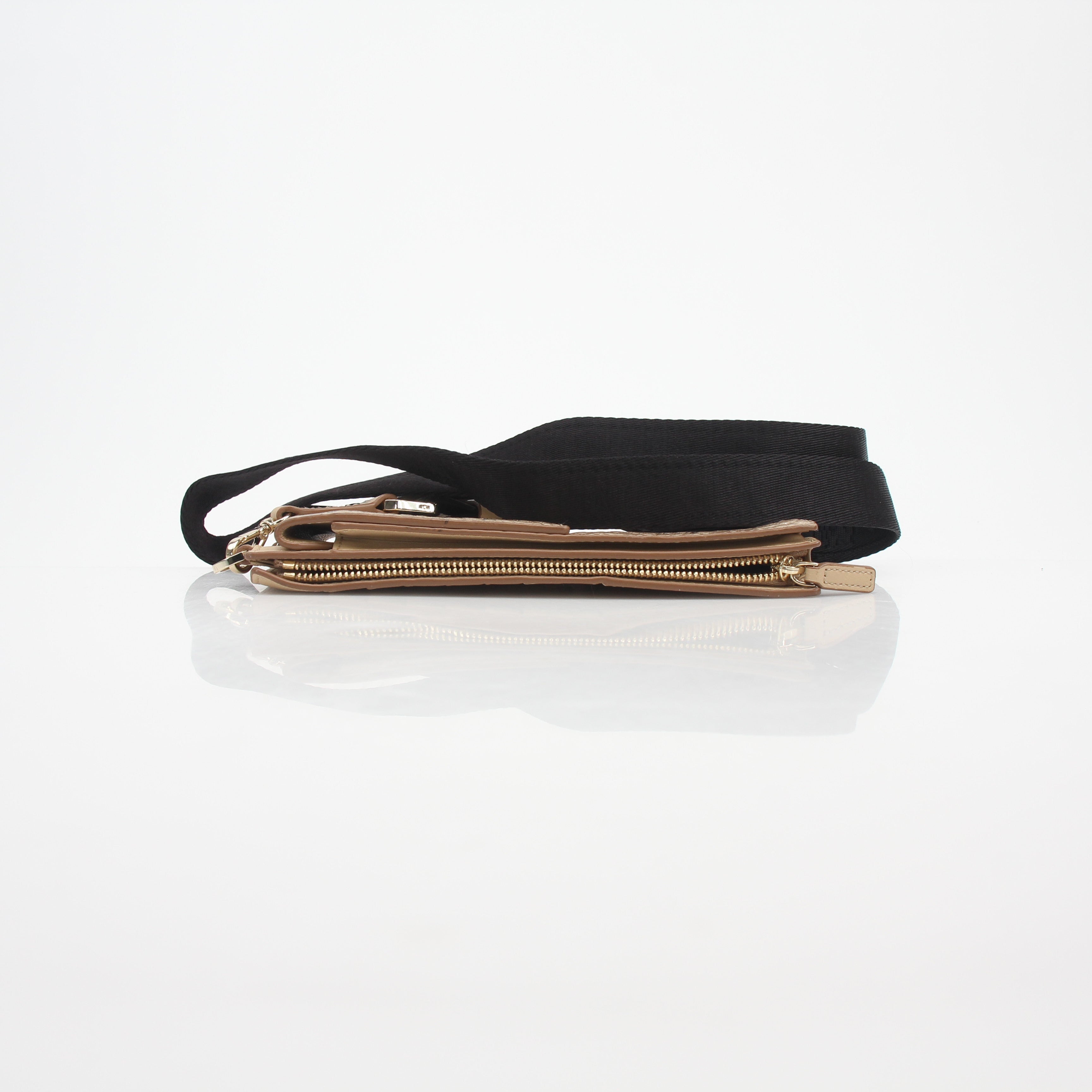 MCM Metallic Gold Visetos Crossbody Phone Case