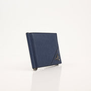 Gold & Beyond Prada Saffiano Leather Money Clip Wallet with sleek design and secure money clip feature.