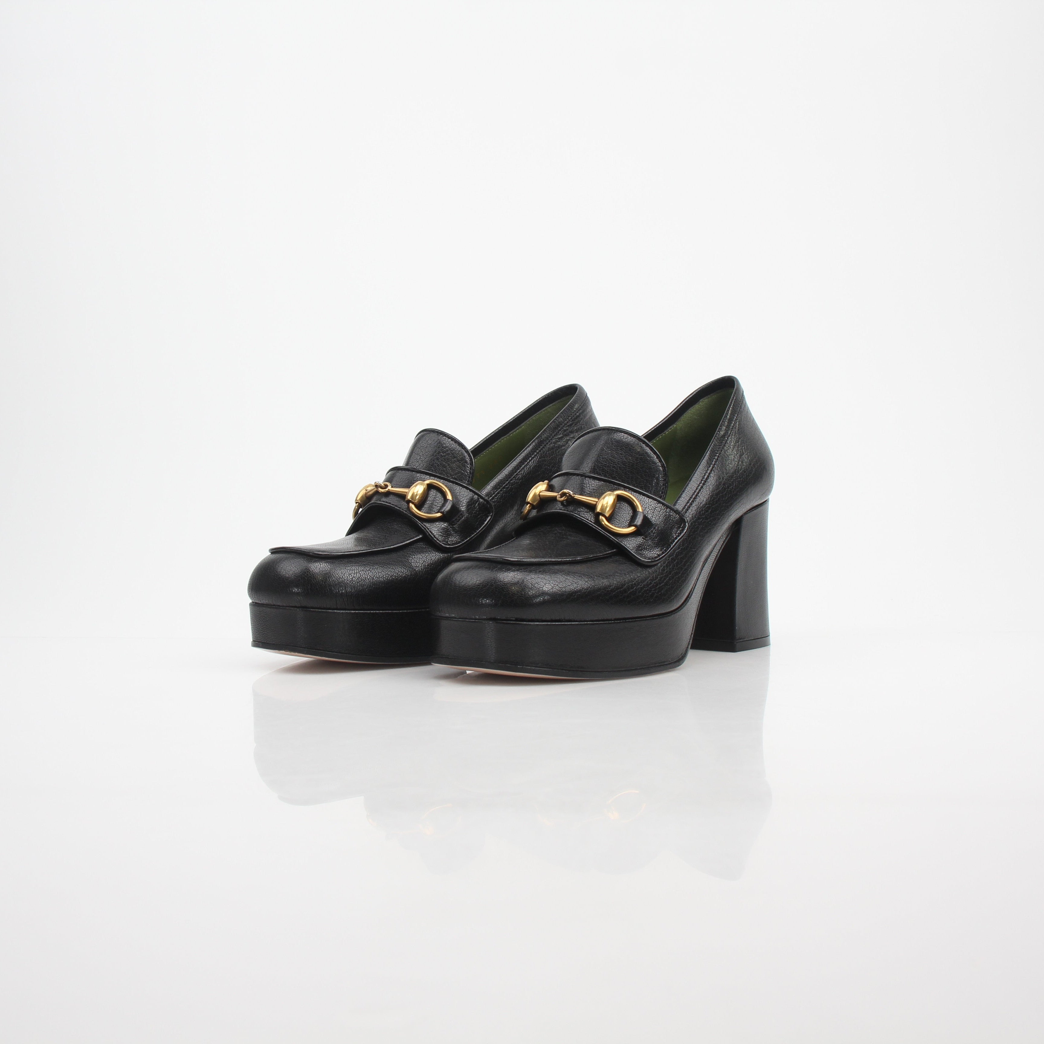Gucci Women's Houdan Horsebit Platform Loafer Pumps