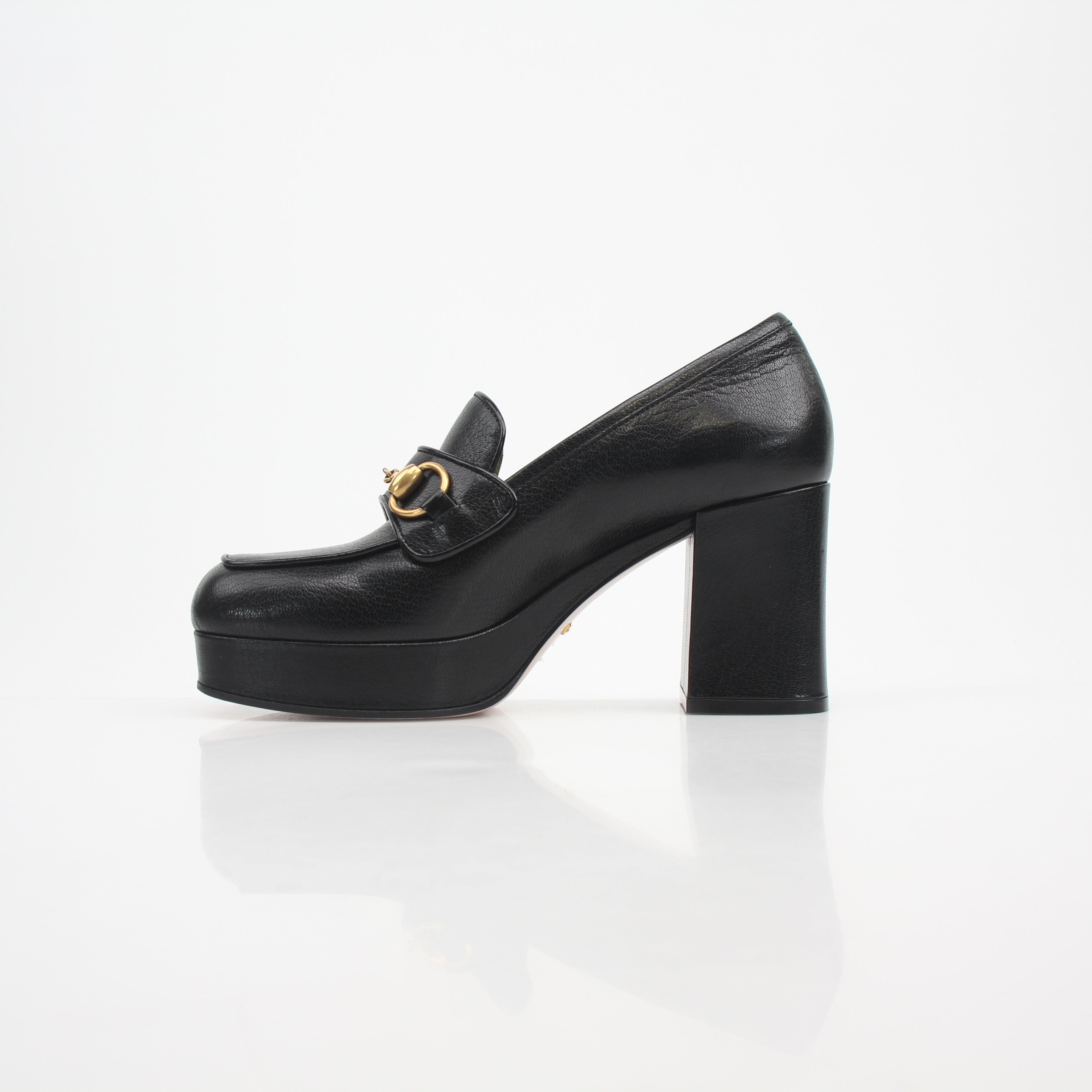 Gucci Women's Houdan Horsebit Platform Loafer Pumps