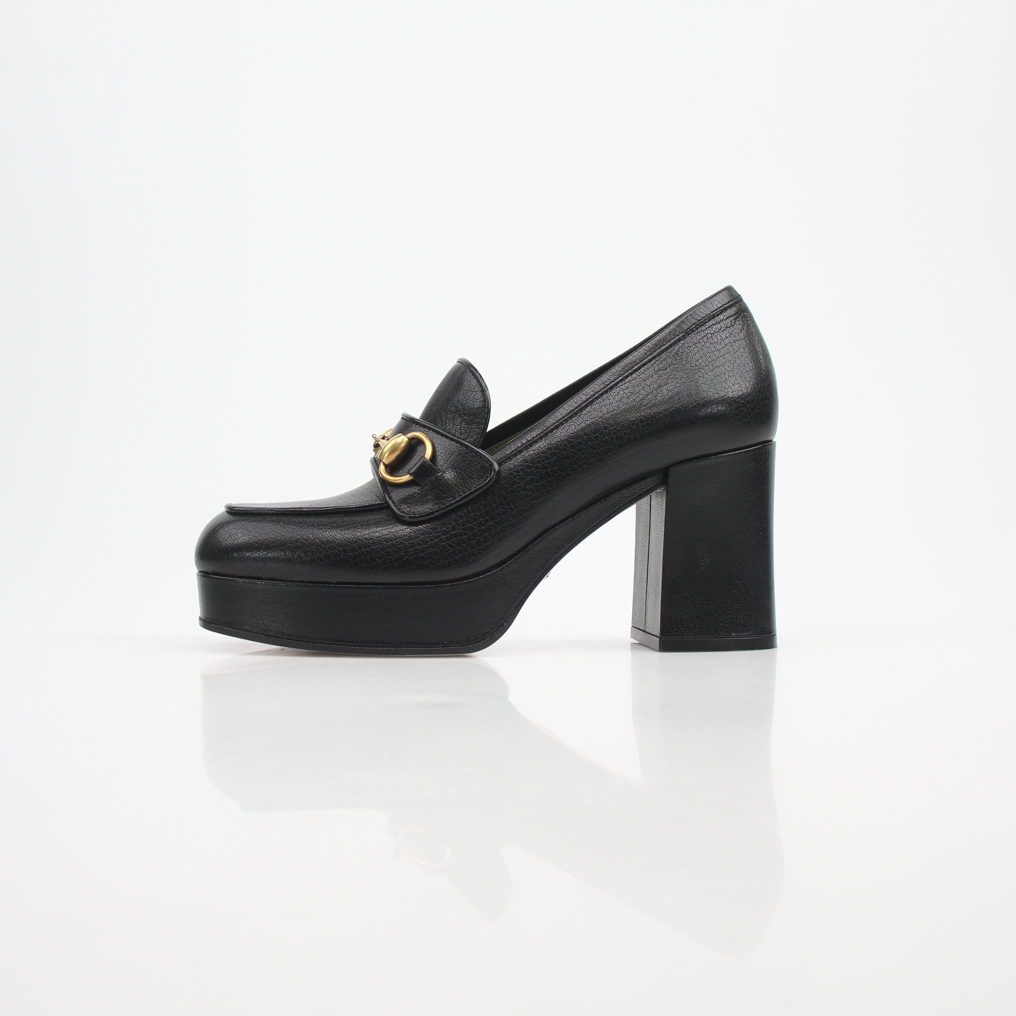 Gucci Women's Houdan Horsebit Platform Loafer Pumps