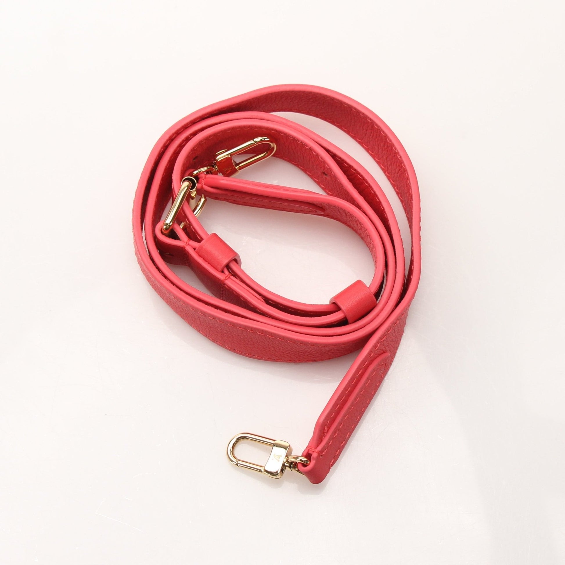 Louis Vuitton Pochette Troca PM handbag with gold-tone hardware and leather strap, featuring iconic monogram pattern.