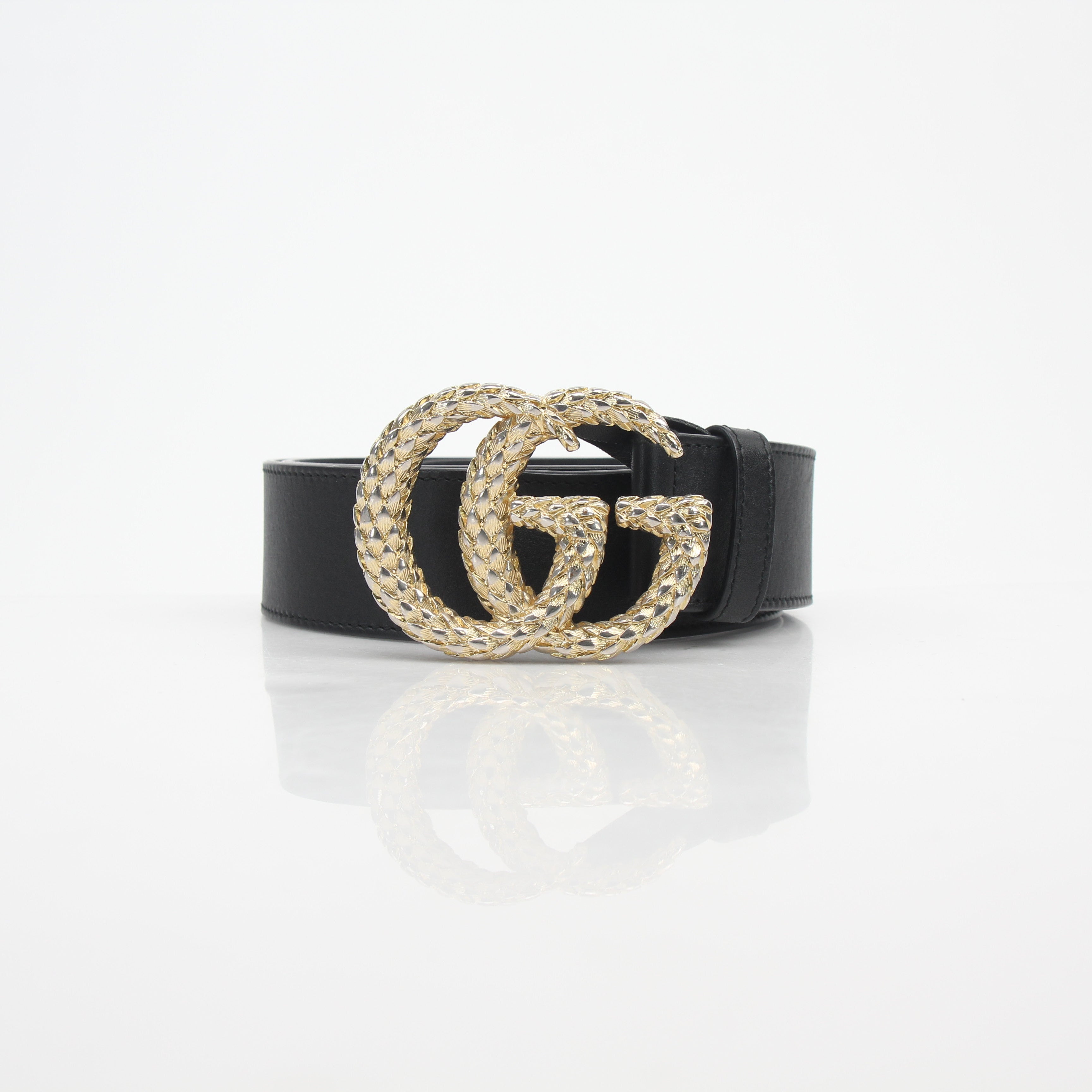 Gucci GG Marmont Scales Leather Belt Size 95/38