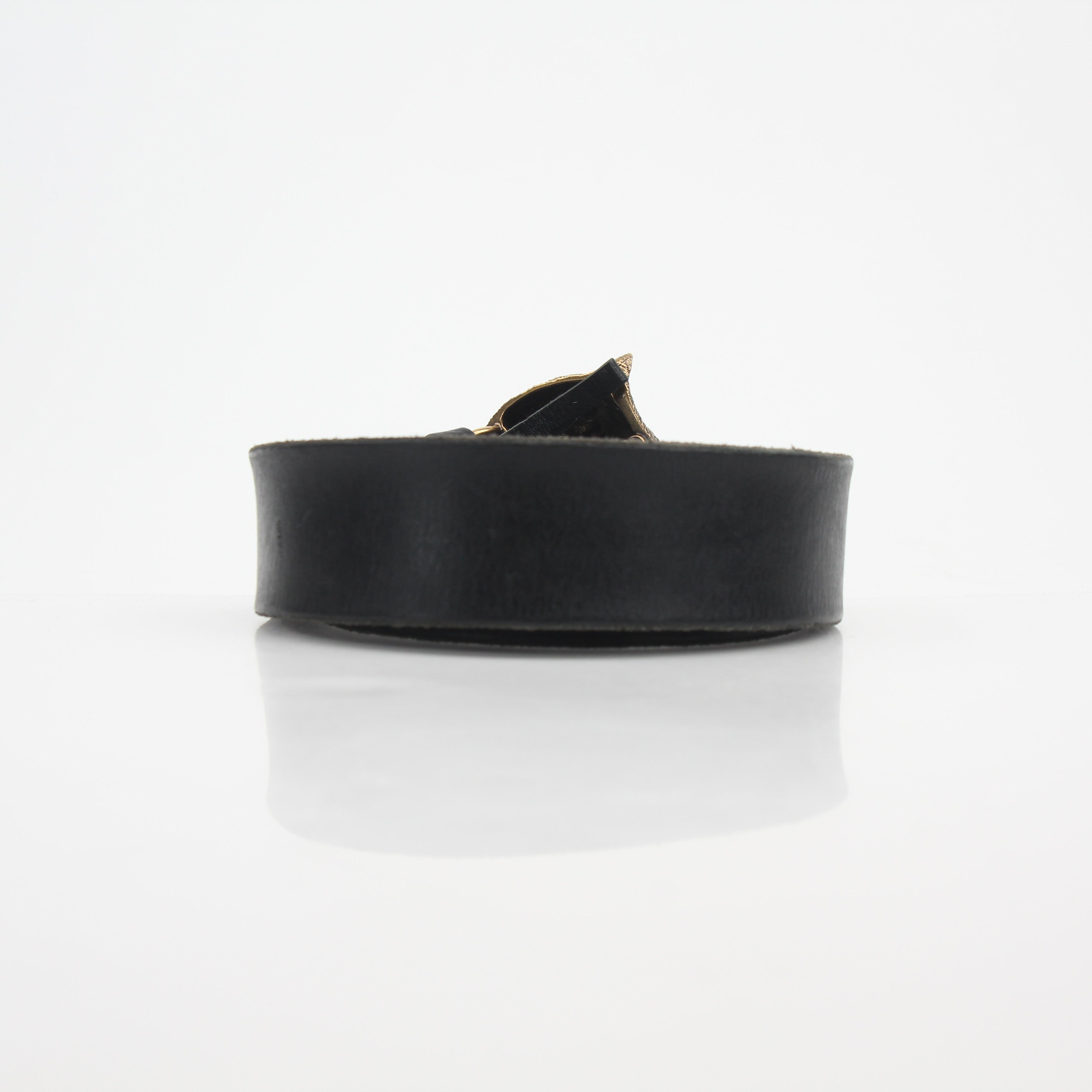 Gucci Feline Head Leather Belt 100/40