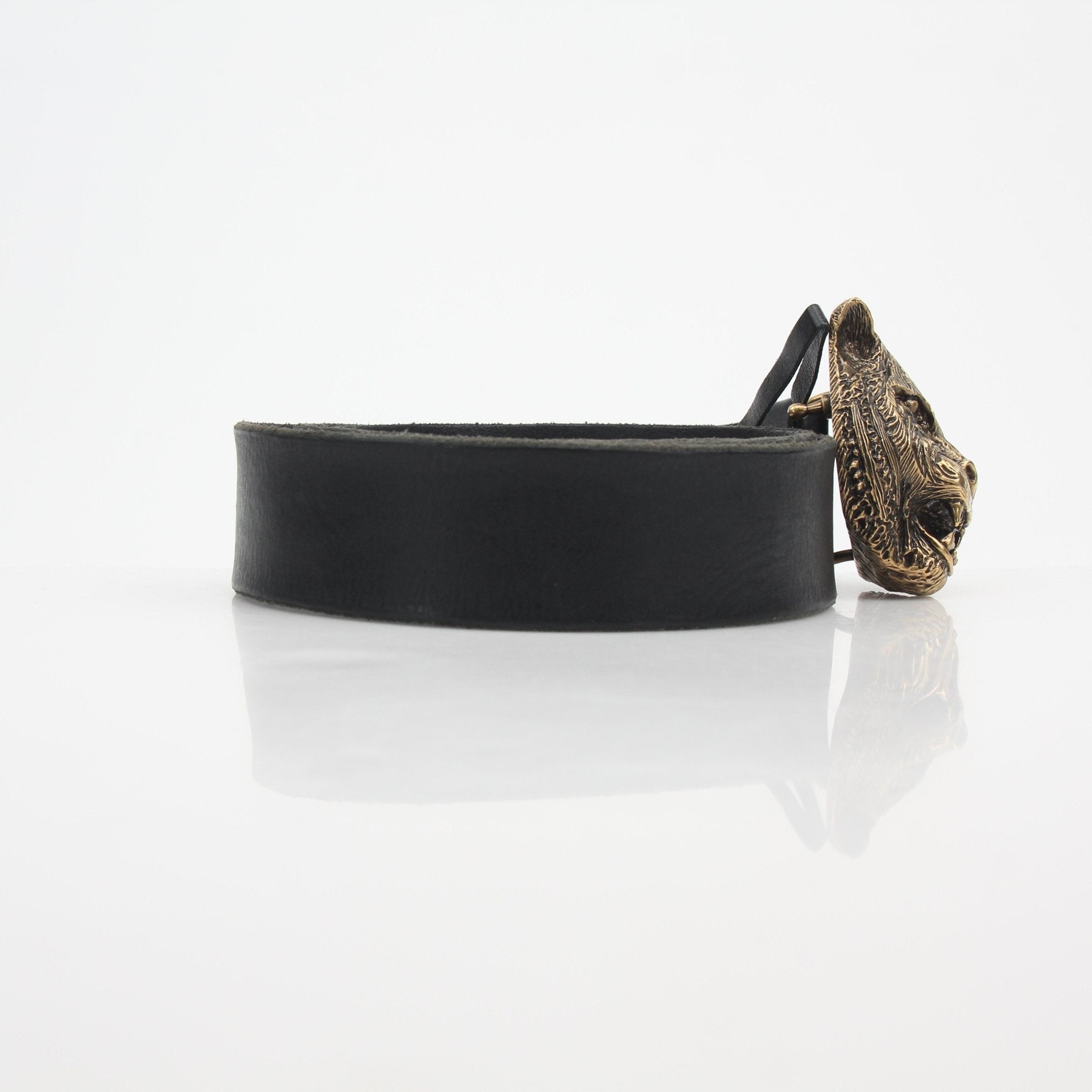 Gucci Feline Head Leather Belt 100/40