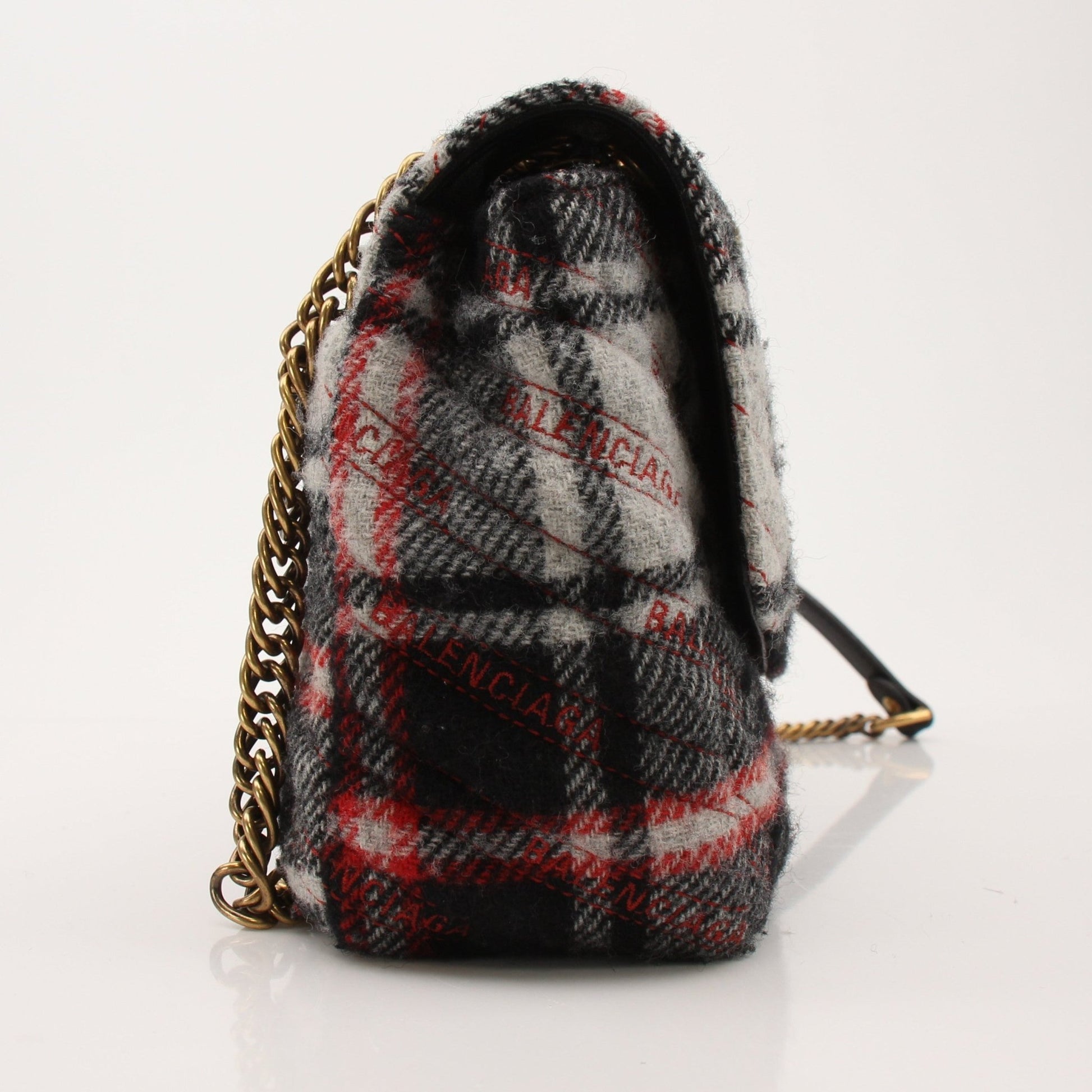 Gold & Beyond Balenciaga BB Chain Bag handbag with gold chain strap and logo detail, stylish accessory for everyday use.