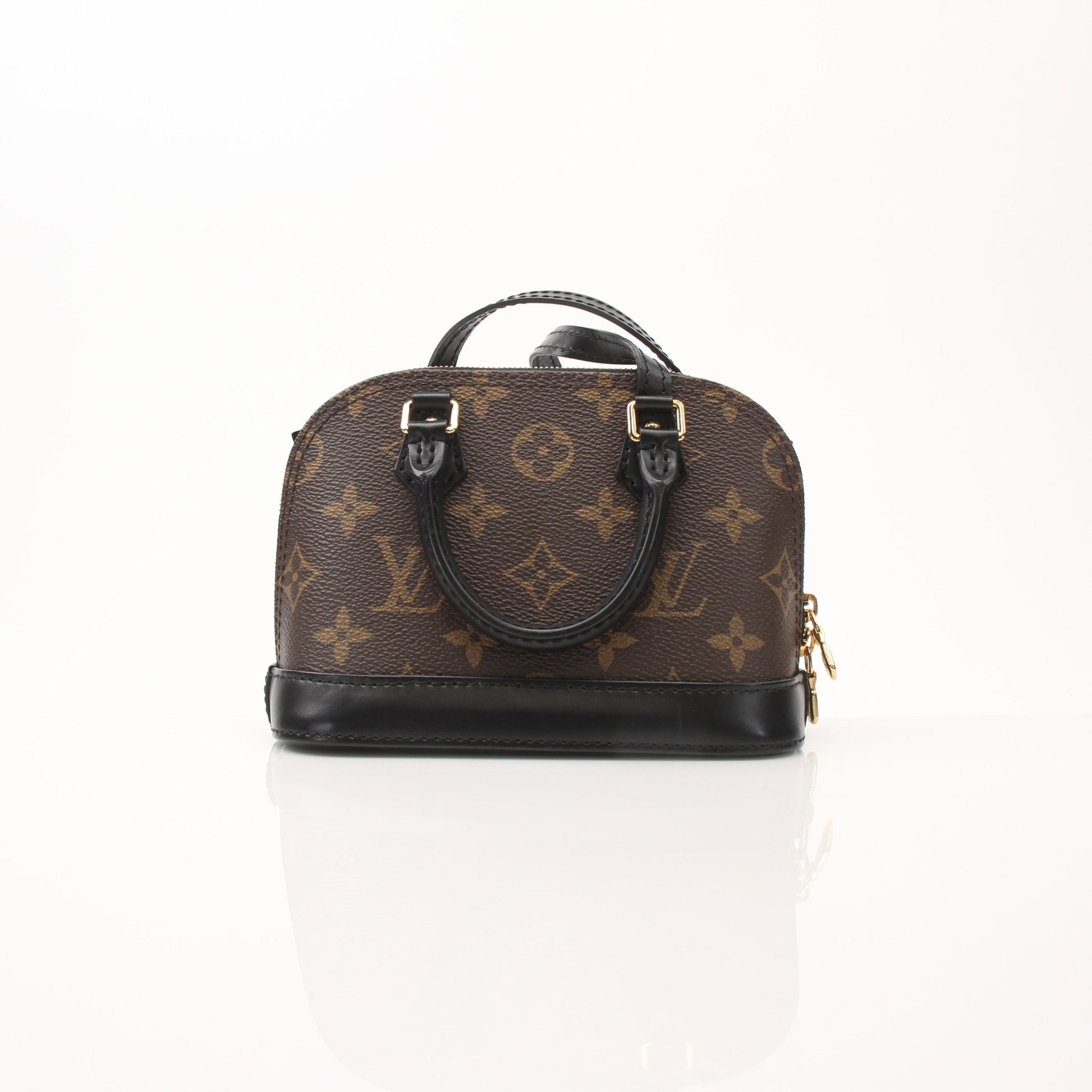 Louis Vuitton Lovely Birds Nano Alma handbag with colorful bird print and gold hardware, stylishly displayed on a plain background.