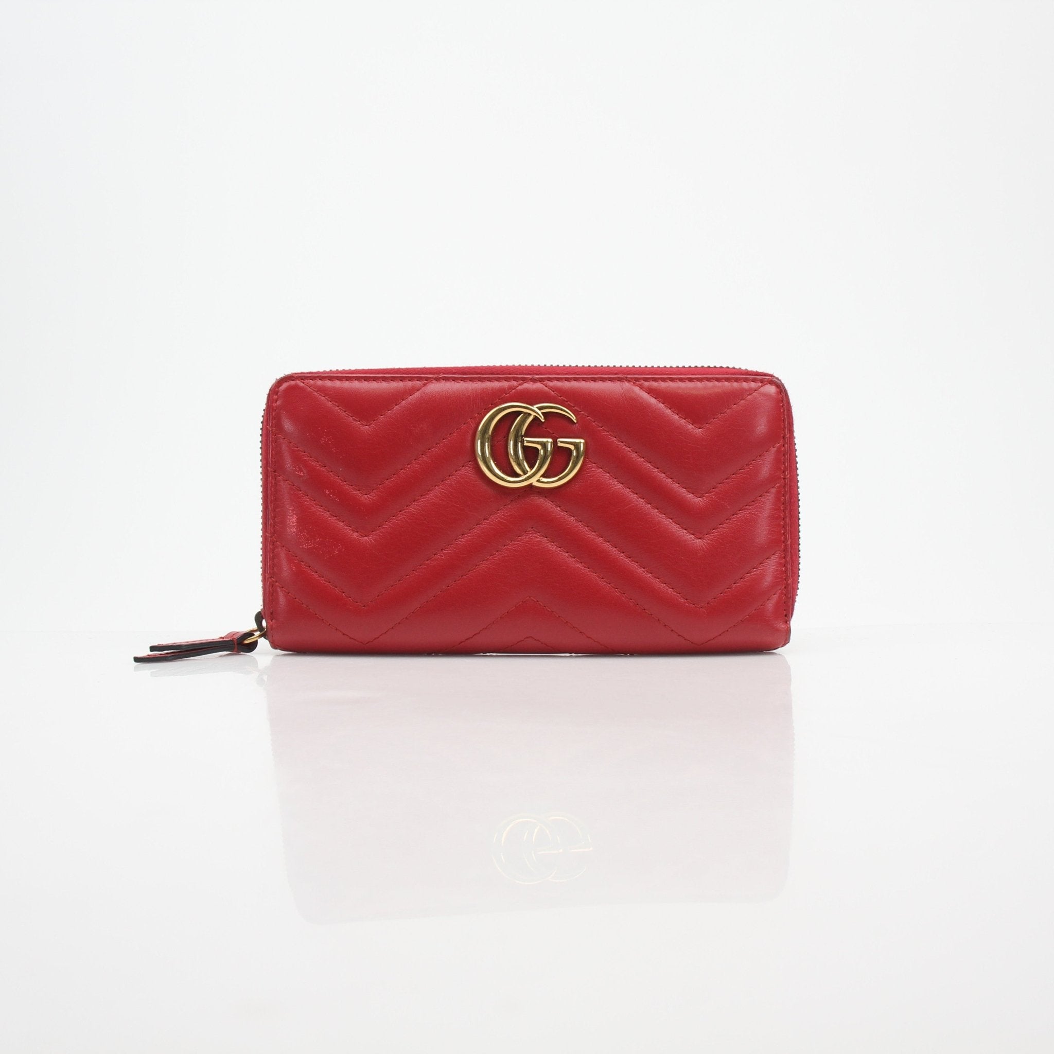 Gucci GG Marmont Matelassé Zip Around Wallet