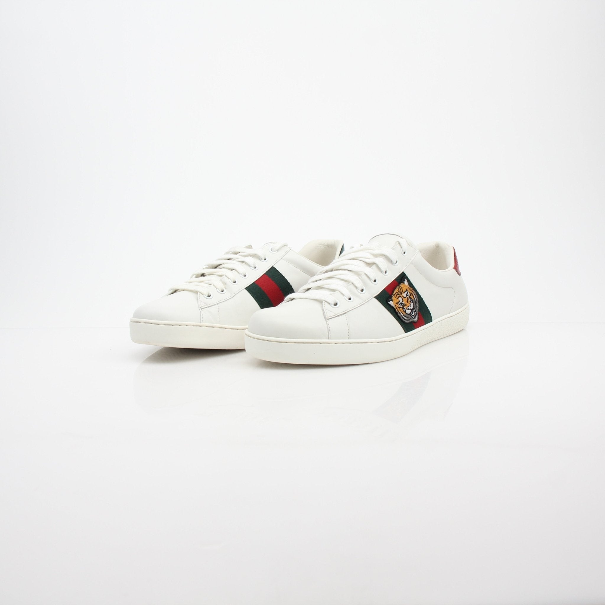 Gucci Ace King Snake Embroidered Leather Sneakers