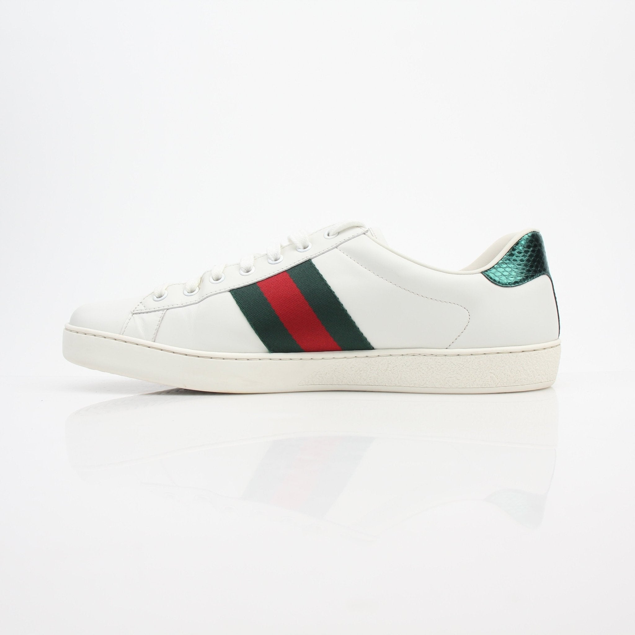 Gucci Ace King Snake Embroidered Leather Sneakers