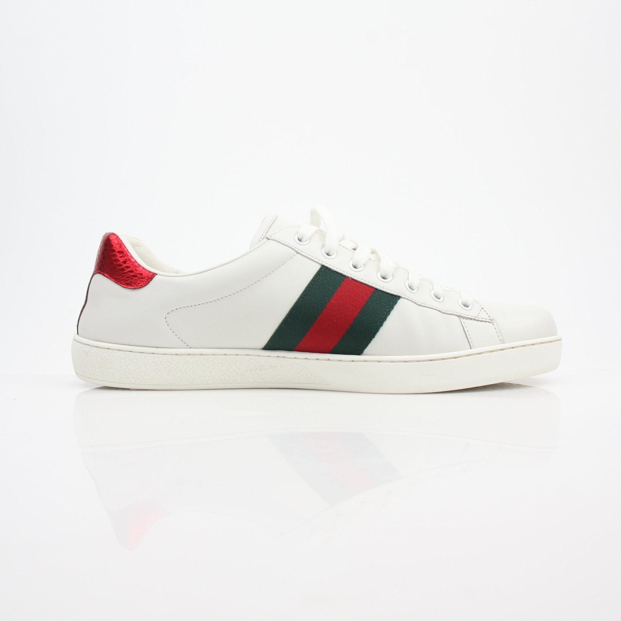 Gucci Ace King Snake Embroidered Leather Sneakers
