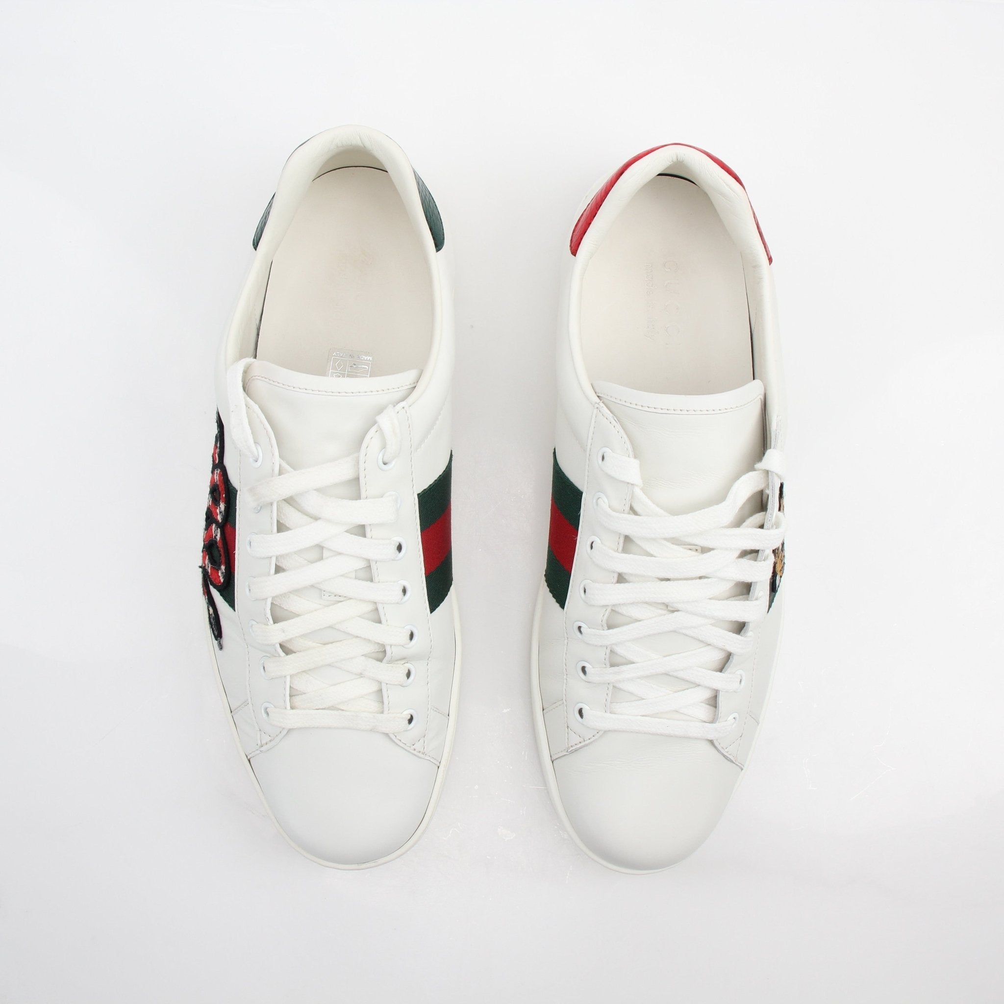 Gucci Ace King Snake Embroidered Leather Sneakers
