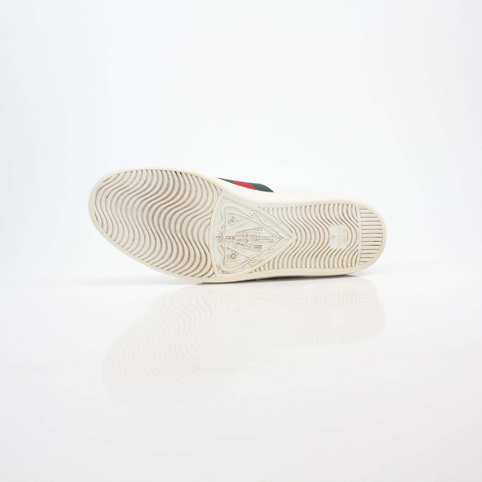 Gucci Ace King Snake Embroidered Leather Sneakers