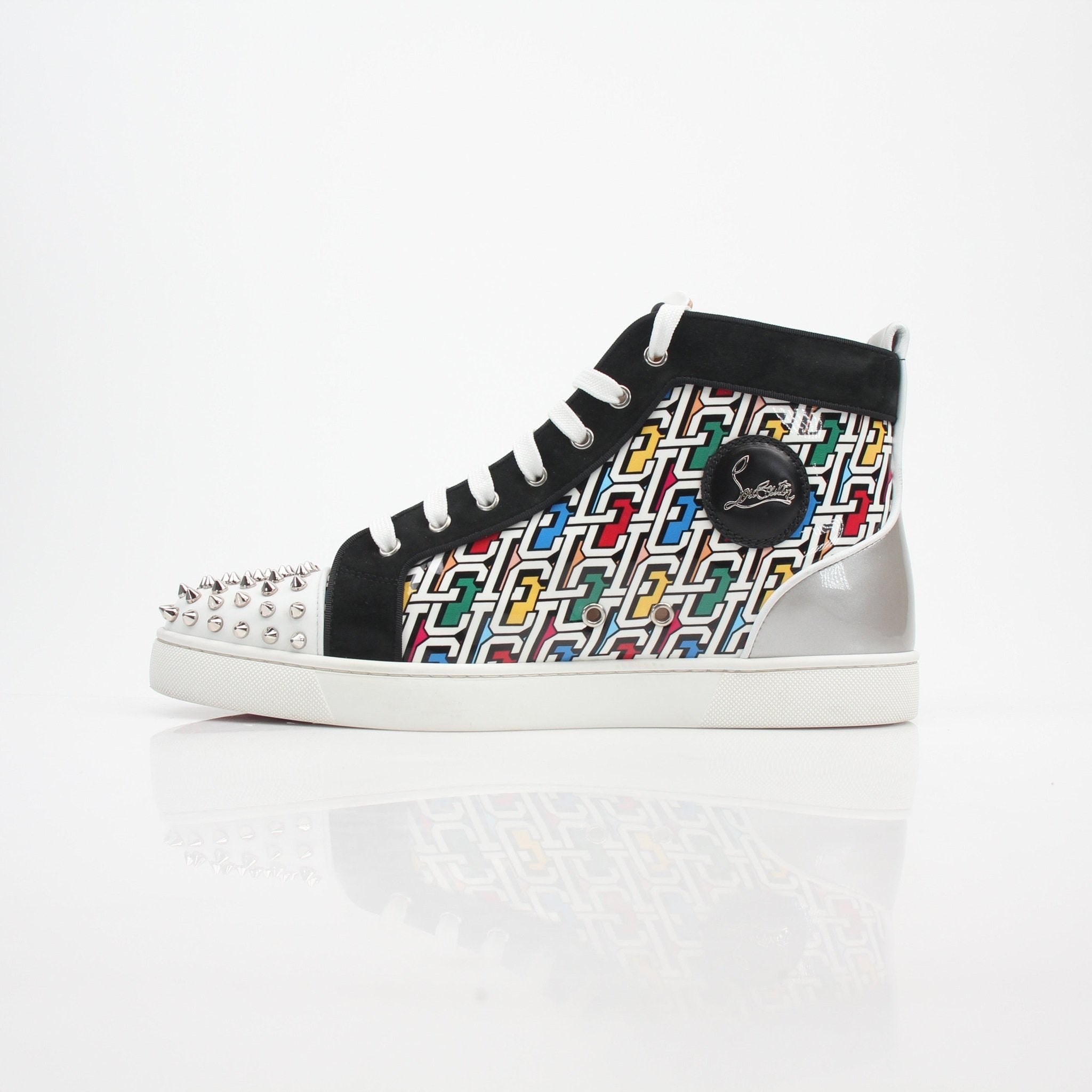 Christian Louboutin Louis Logo Orlato Spike High-Top Sneakers