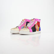 Christian Louboutin Women’s Louis Orlato Flat Spikes High-Top Sneakers